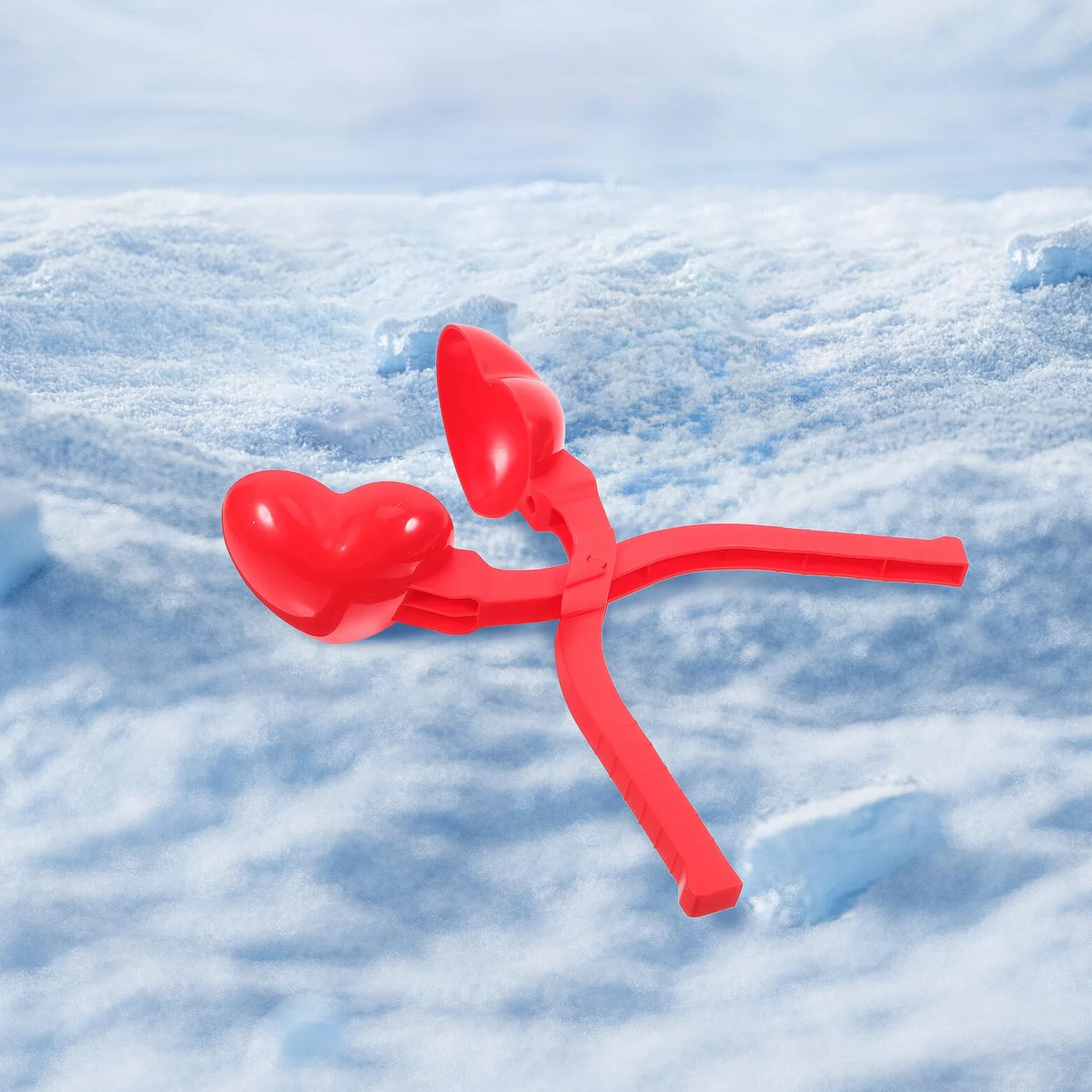 Hemobllo Pince à Boule de Neige Forme de Cœur pour Garçon Fille et Adultes Outil Portable Anti-Gel pour Jeux Hiver Plein Air Fabricant de Boules Léger et Pratique