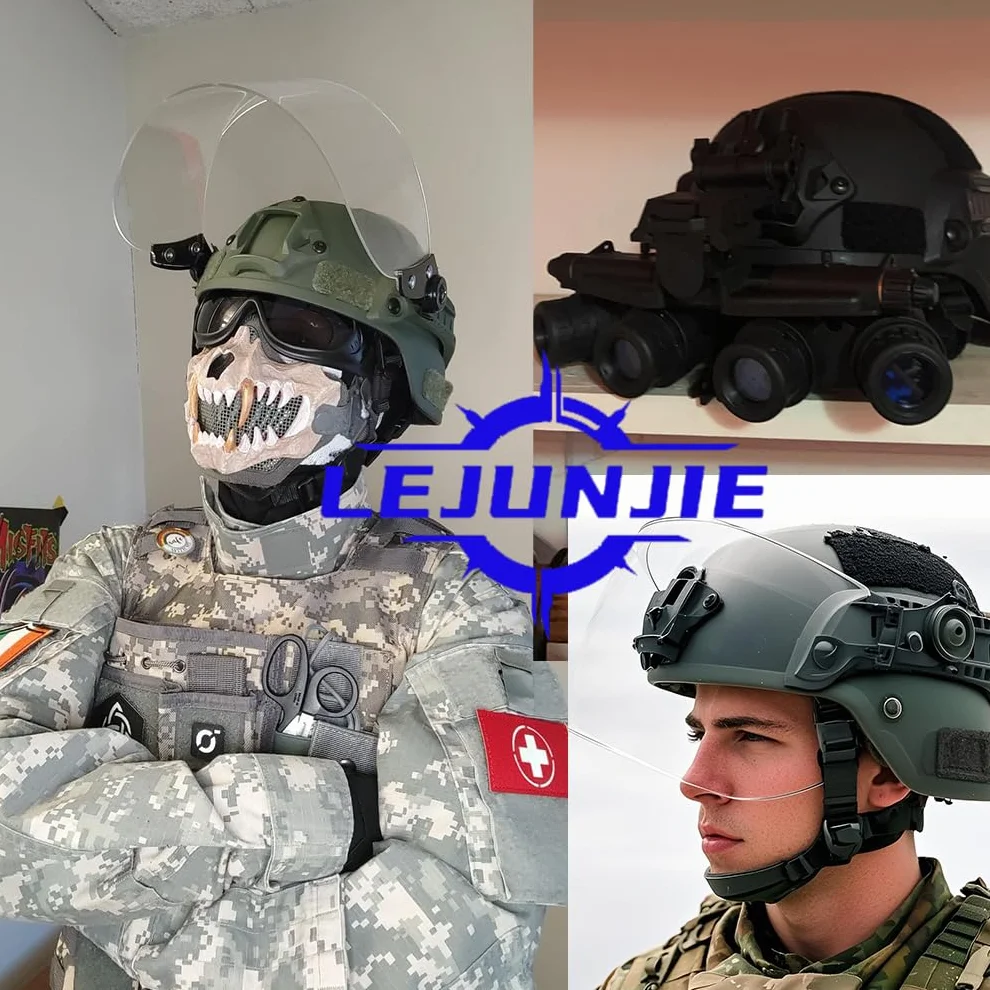 Casque Tactique Mich 2000 Fast avec Lunettes de Protection Transparentes pour Airsoft Paintball