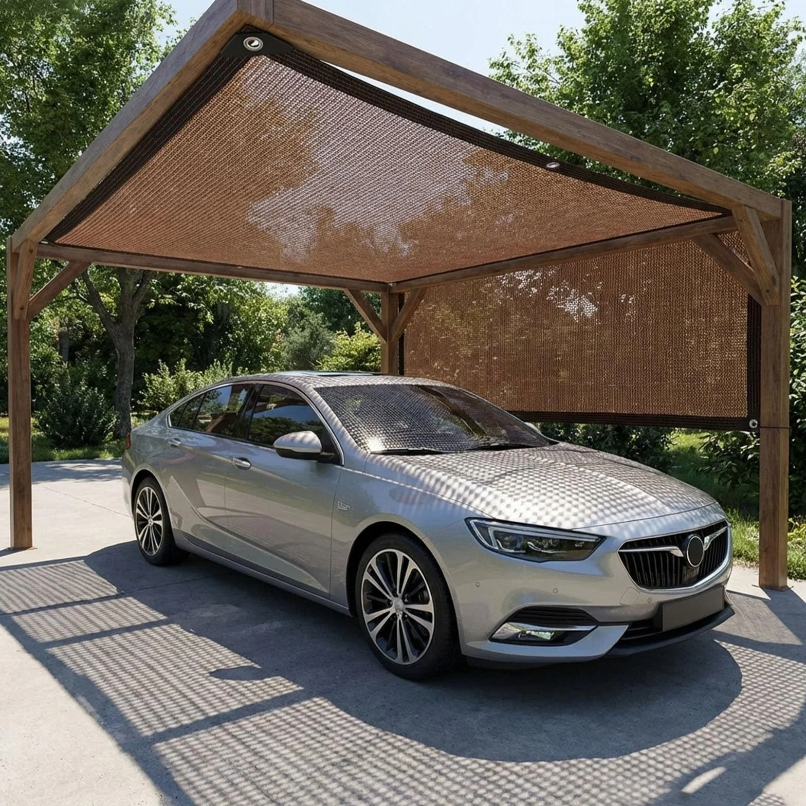 Filet d'ombrage extérieur 2x3m 80% UV avec œillets pour pergola jardin patio