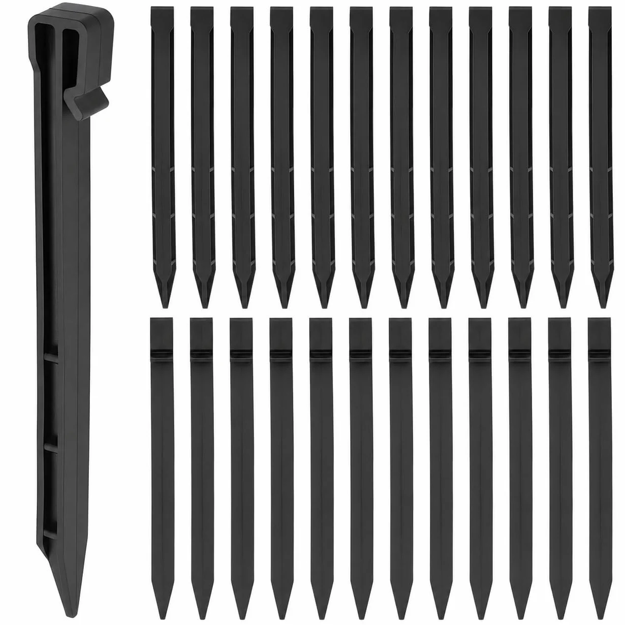 Lot de 30 piquets d'ancrage de Jardin,25 cm, en Plastique,Clous de Sol avec Crochets, pour Bordure de Paysage, piquets d'ancrage pour Bordure, terrasse, Planche, tentes de Jardin
