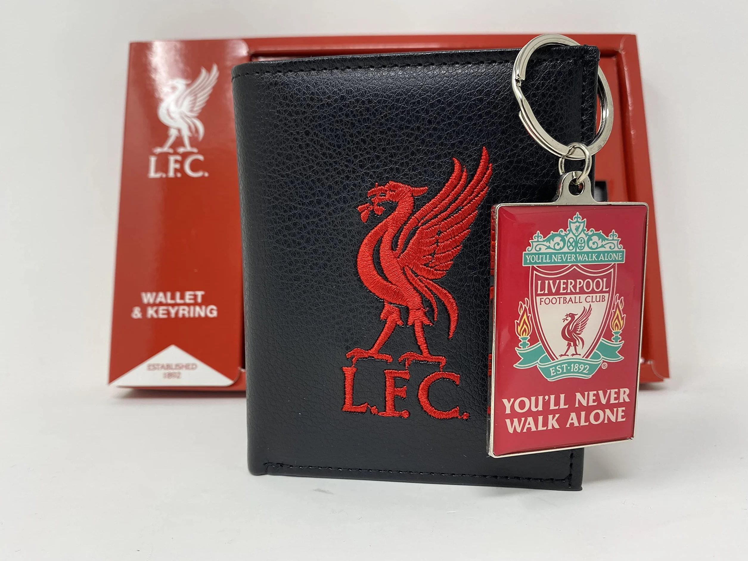 Liverpool FC Coffret cadeau portefeuille et porte-clés Noir/rouge, Black,red, taille unique