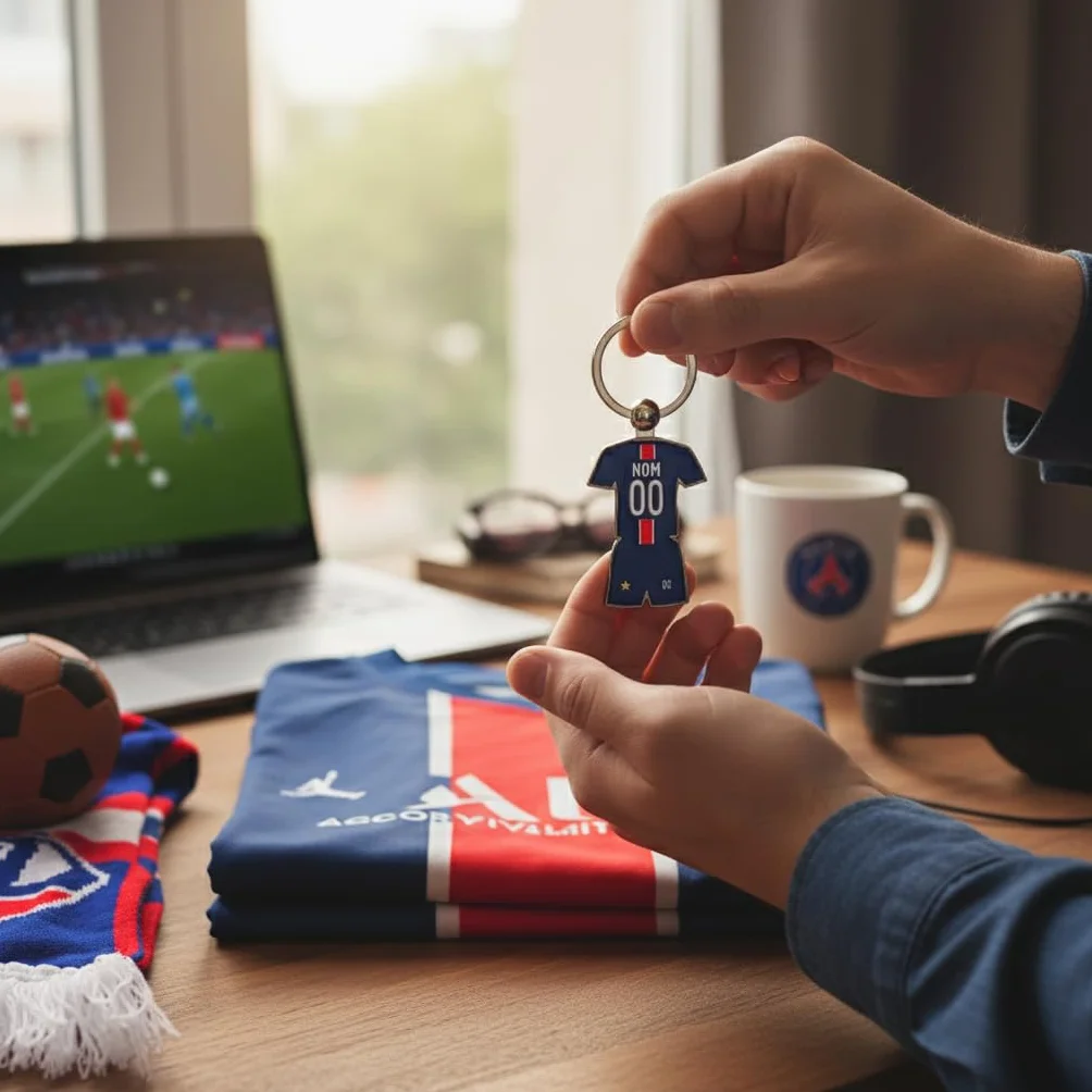 CS Porte-Clés Football Paris Personnalisable - Cadeau Supporter Foot 2024/2025