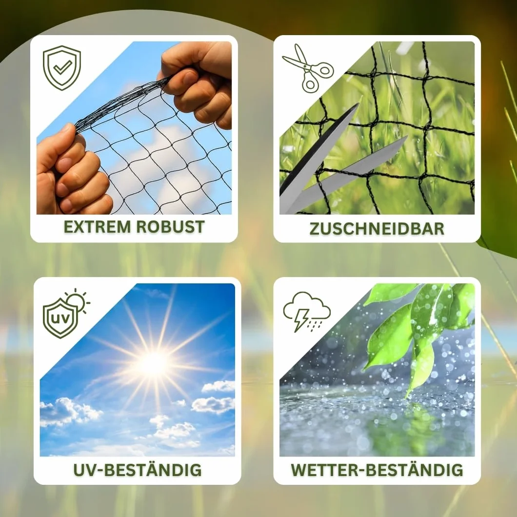 AquaOne Filet de bassin à mailles fines 6 x 10 m - Filet de protection pour étang de jardin noir