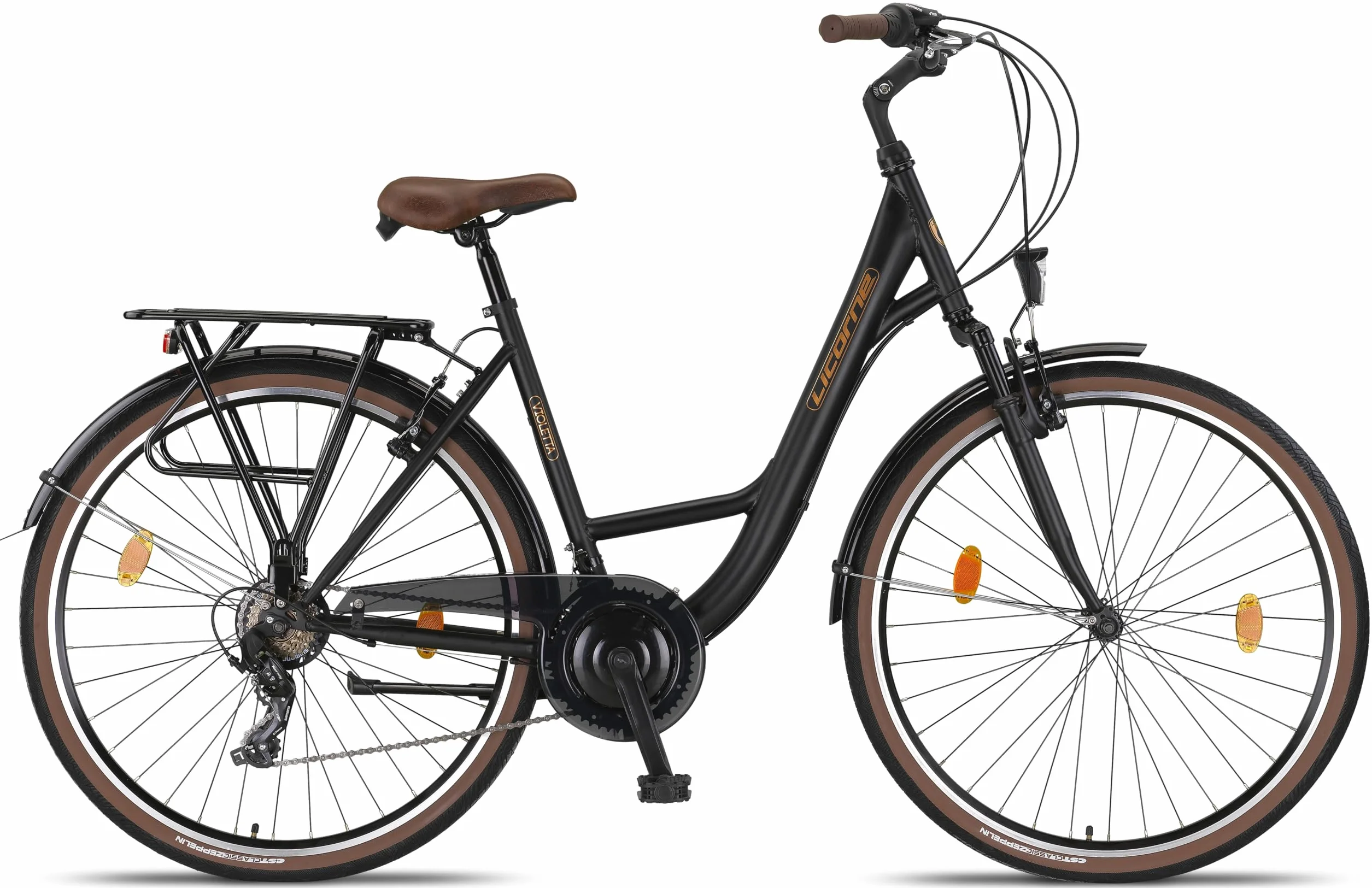 Vélo Ville Premium Licorne VIOLETTA 24 26 28 pouces Shimano 21 vitesses VTC hollandais