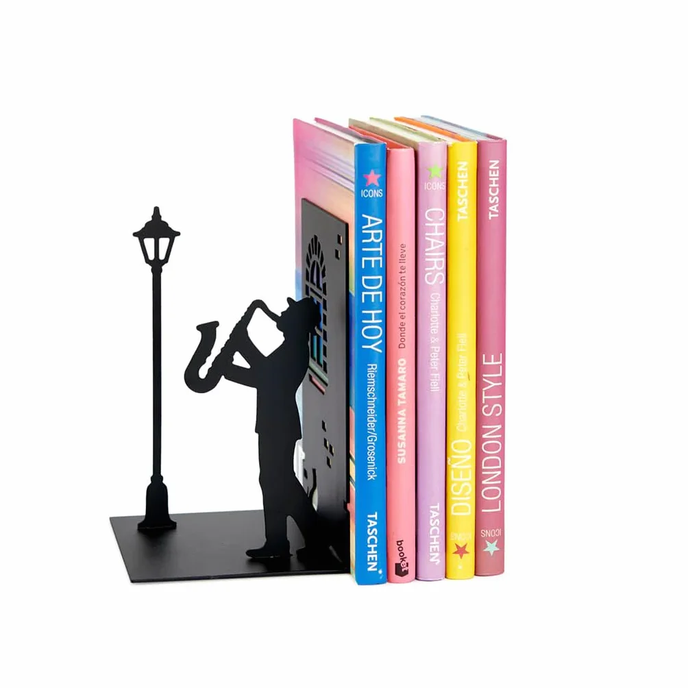 Balvi Serre-Livres Jazz Noir Support pour Livres Métal