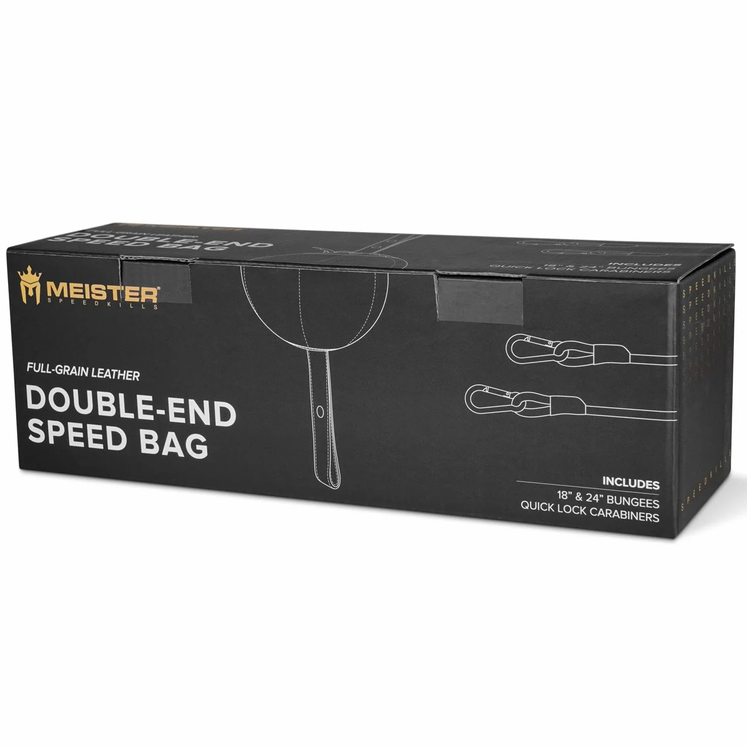 Meister SpeedKills Sac de Vitesse en Cuir à Double extrémité avec tendeurs et Poche en Latex légère