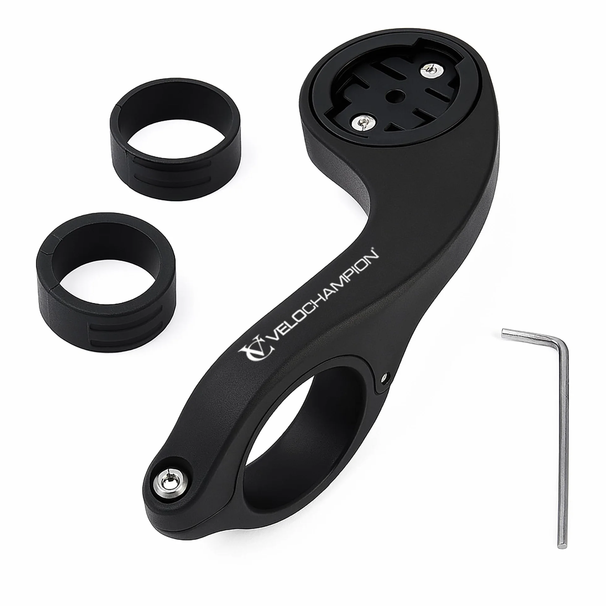 VeloChampion Support de Guidon Vélo Déporté Compatible avec Les GPS Garmin ou Wahoo. Convient aux Diamètres de Guidon de 25,4 à 35 mm.