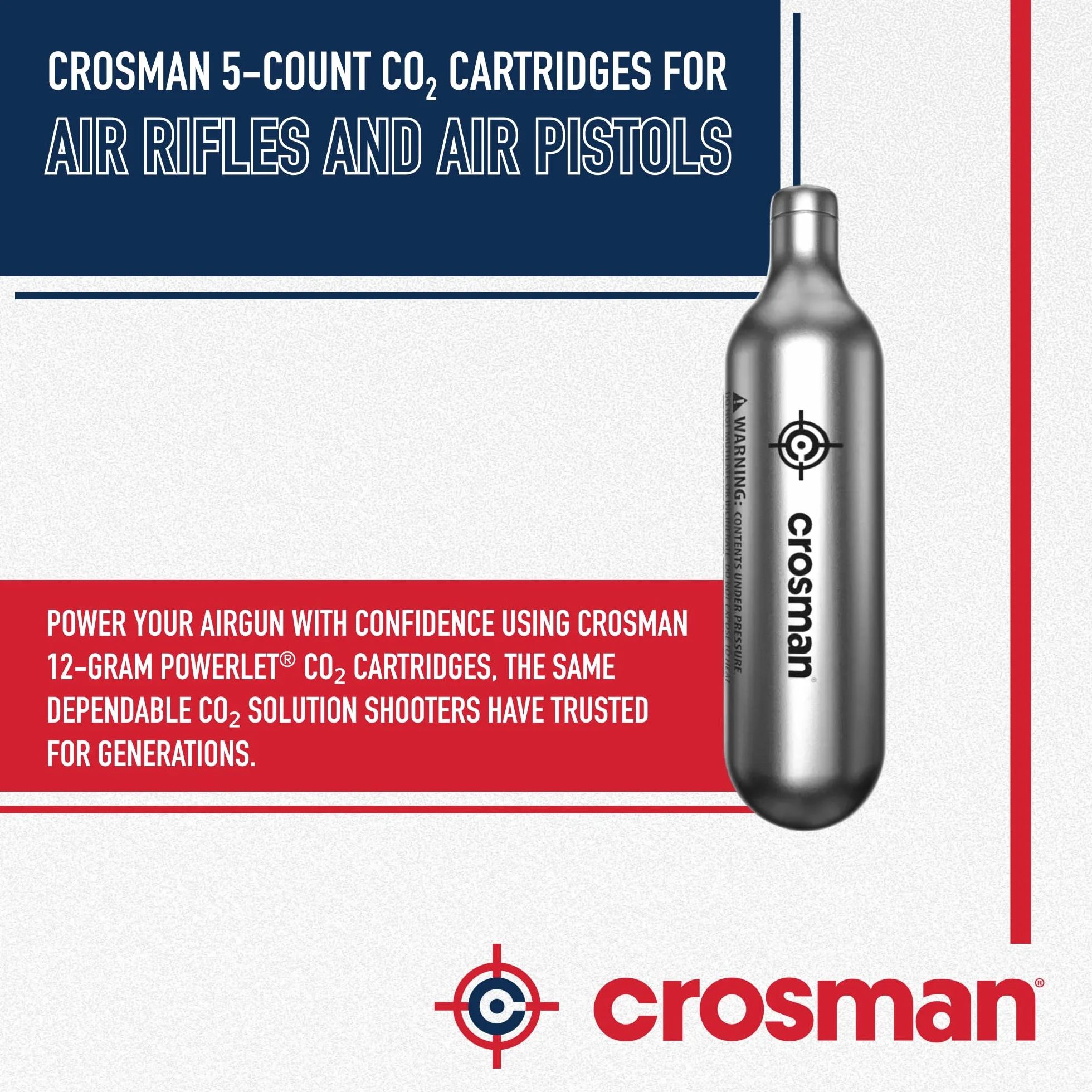 Crosman 5 Nombre 12g Powerlet Cartouches de CO2