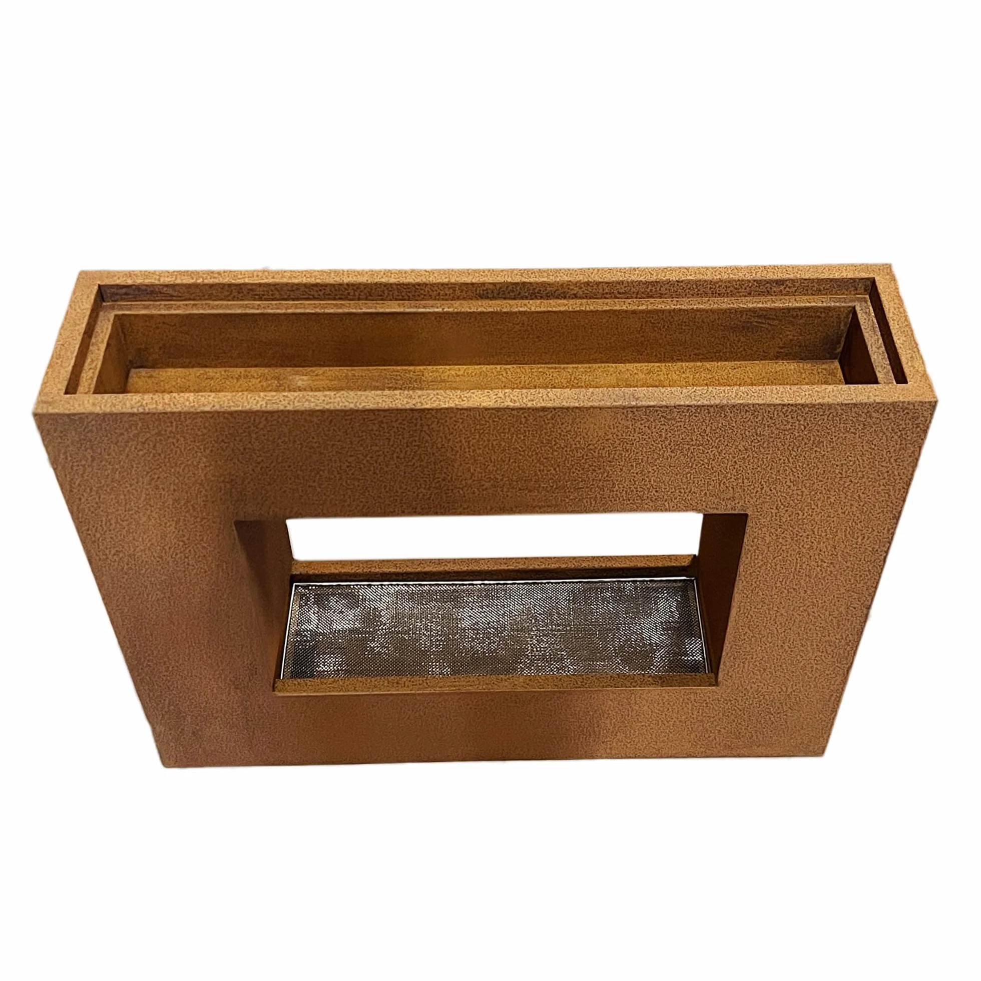 KÖHKO® Rideau d'eau plantable LED 60 cm acier Corten jardinière acier inoxydable Cascade Fontaine d'intérieur