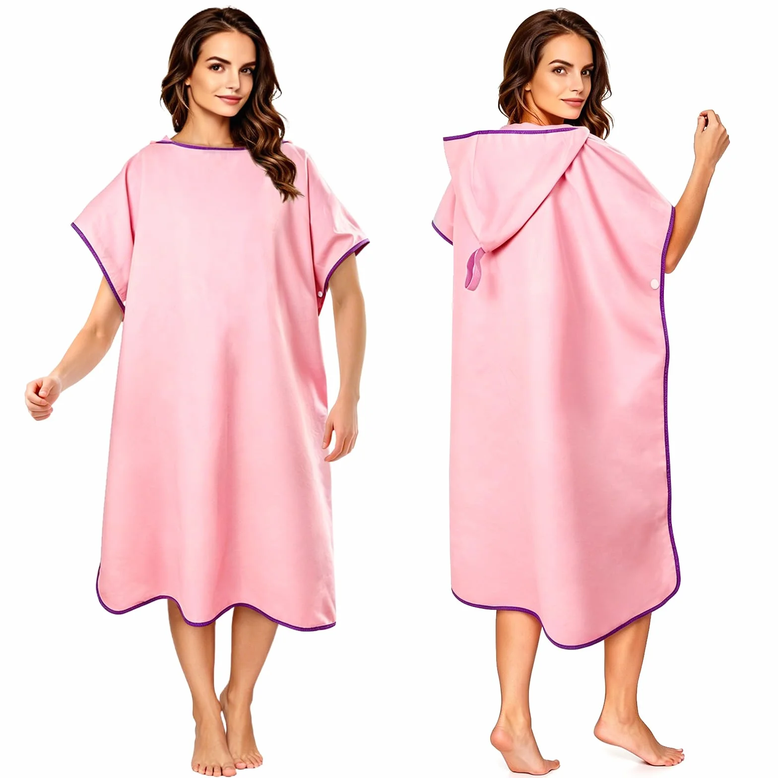 Poncho de Bain Adulte, Poncho de Surf, Poncho de Bain, Serviette de Plage, Poncho de Plage, Séchage Rapide, Anti-Vent et Chaud, Serviette Poncho pour Sport Camping Plage Surf