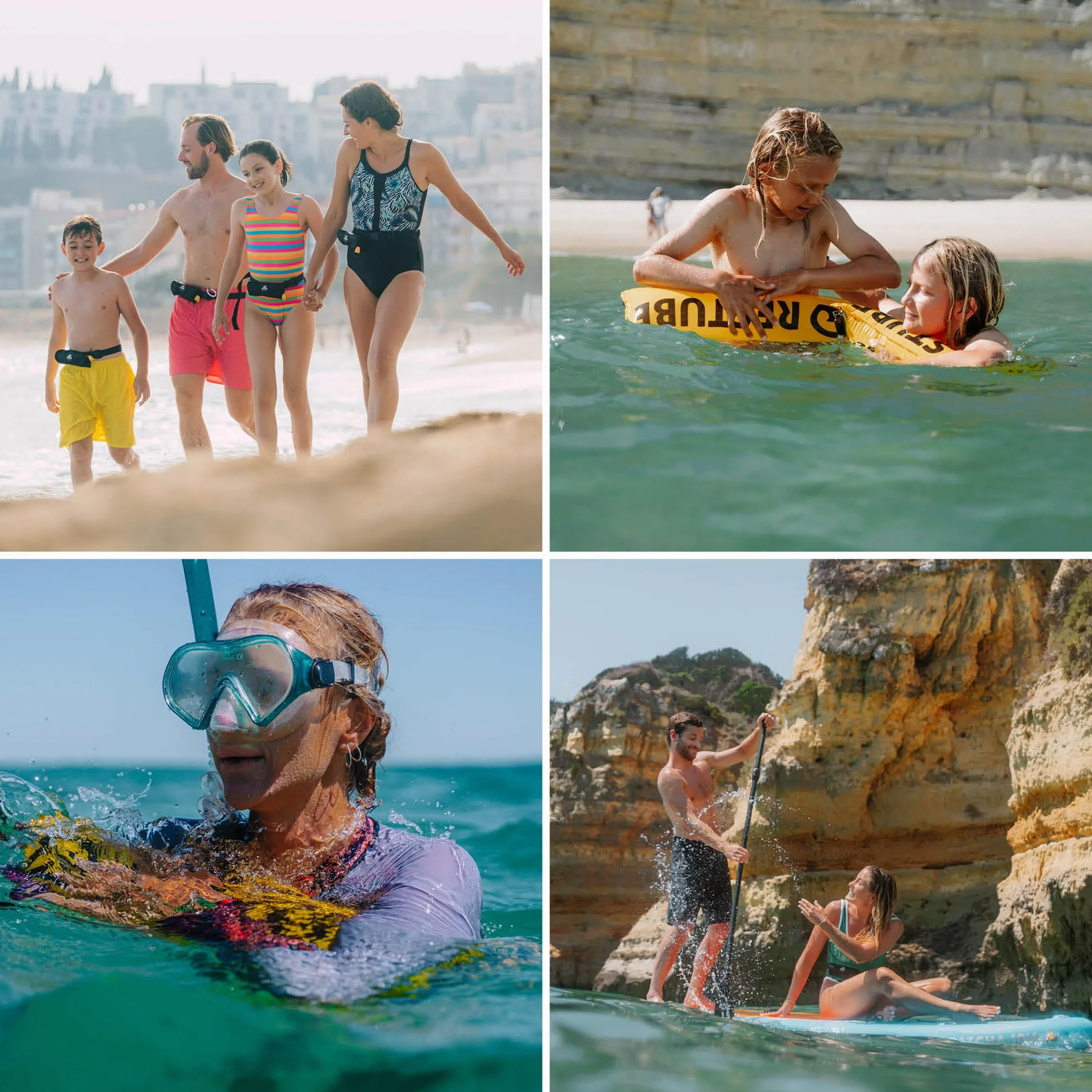 Restube Beach Sécurité pour Nage en Eau Libre-Aide Flottante pour Sport Nautique-Planche de Survie Gonflable & Bouée de Signalisation Compacte Unisex-Adult, Jet Black, Small