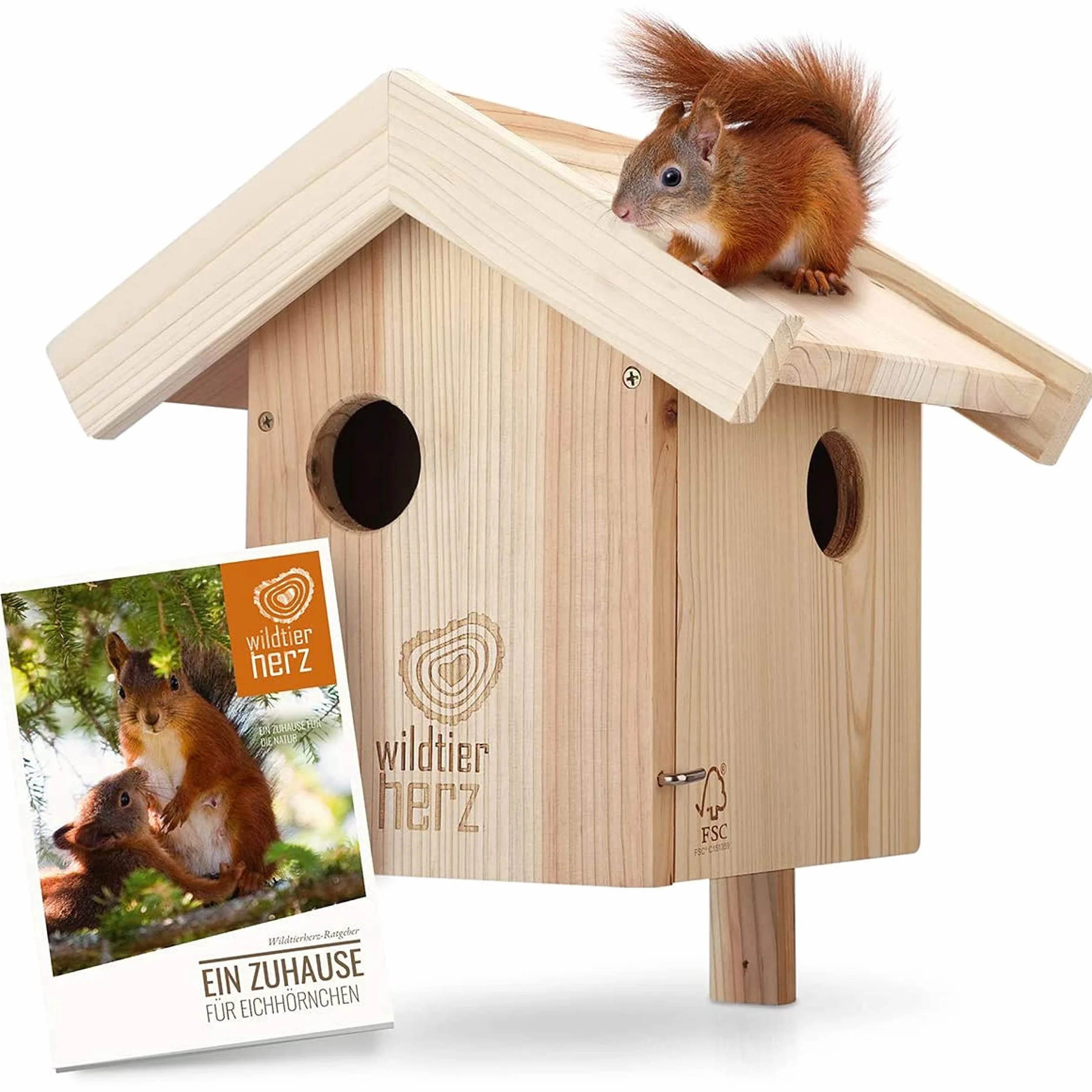 Cobel Nid pour écureuil en Bois Massif vissé - Maison pour écureuil et nichoir à Suspendre pour Jardin