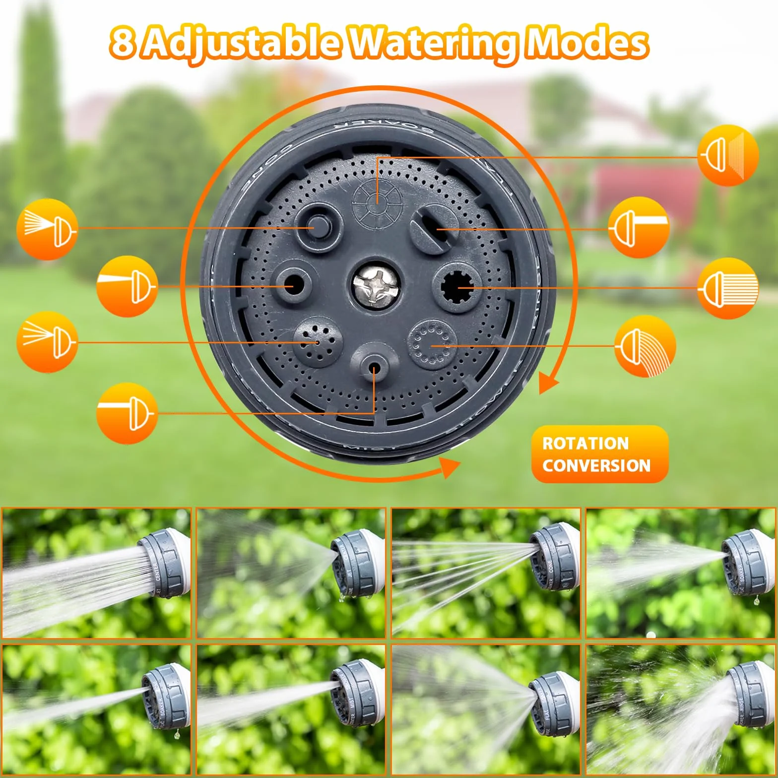 DELEE Pistolet d'arrosage haute pression 8 modèles réglables laver voiture arroser plantes nettoyer animaux