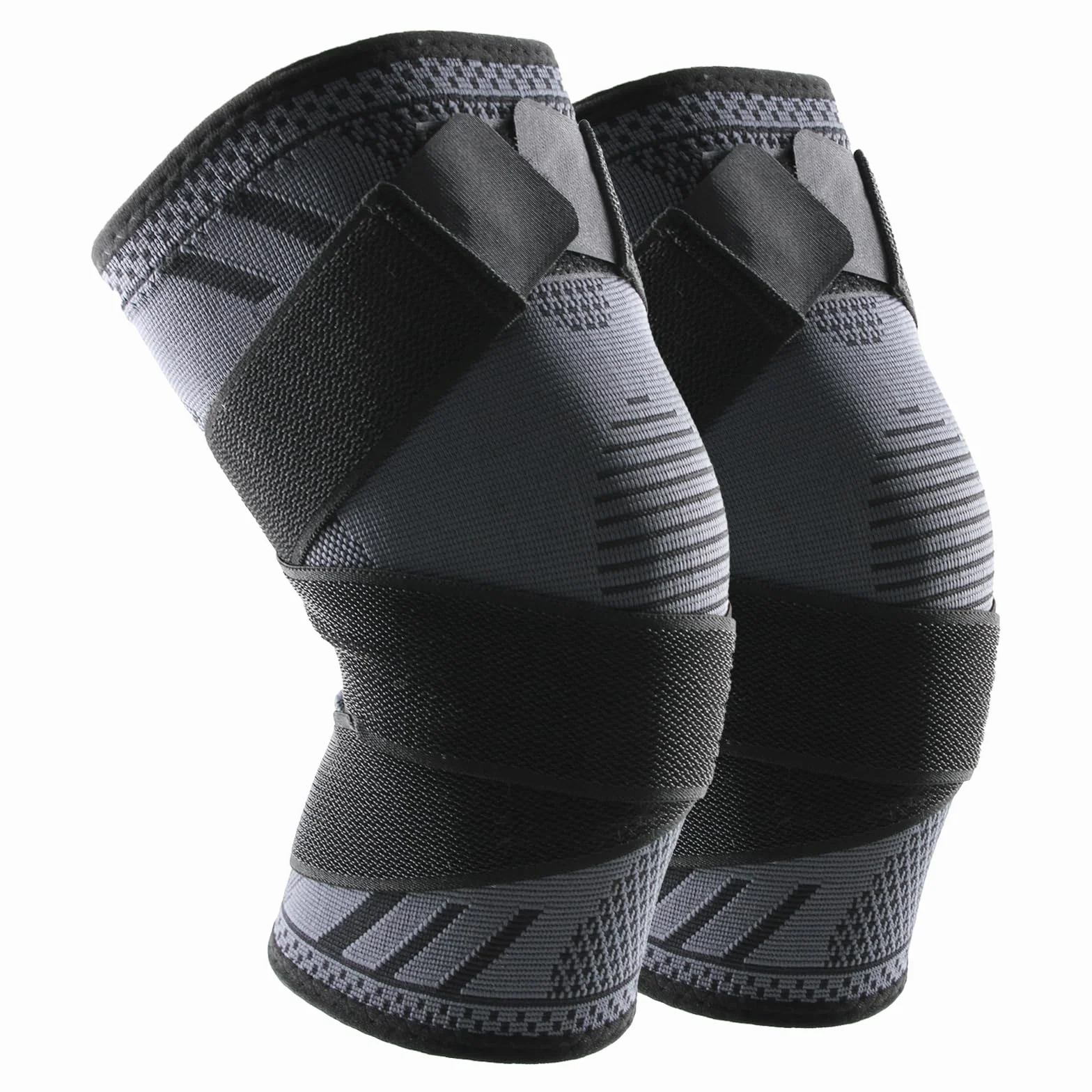 Genouillère Réglable (1 Paire) Genou Bandage Sport de Compression Élastique Mixte, Genouillère de Maintien Respirant et Antidérapant pour Basketball, Course, Gymnase K51B XL