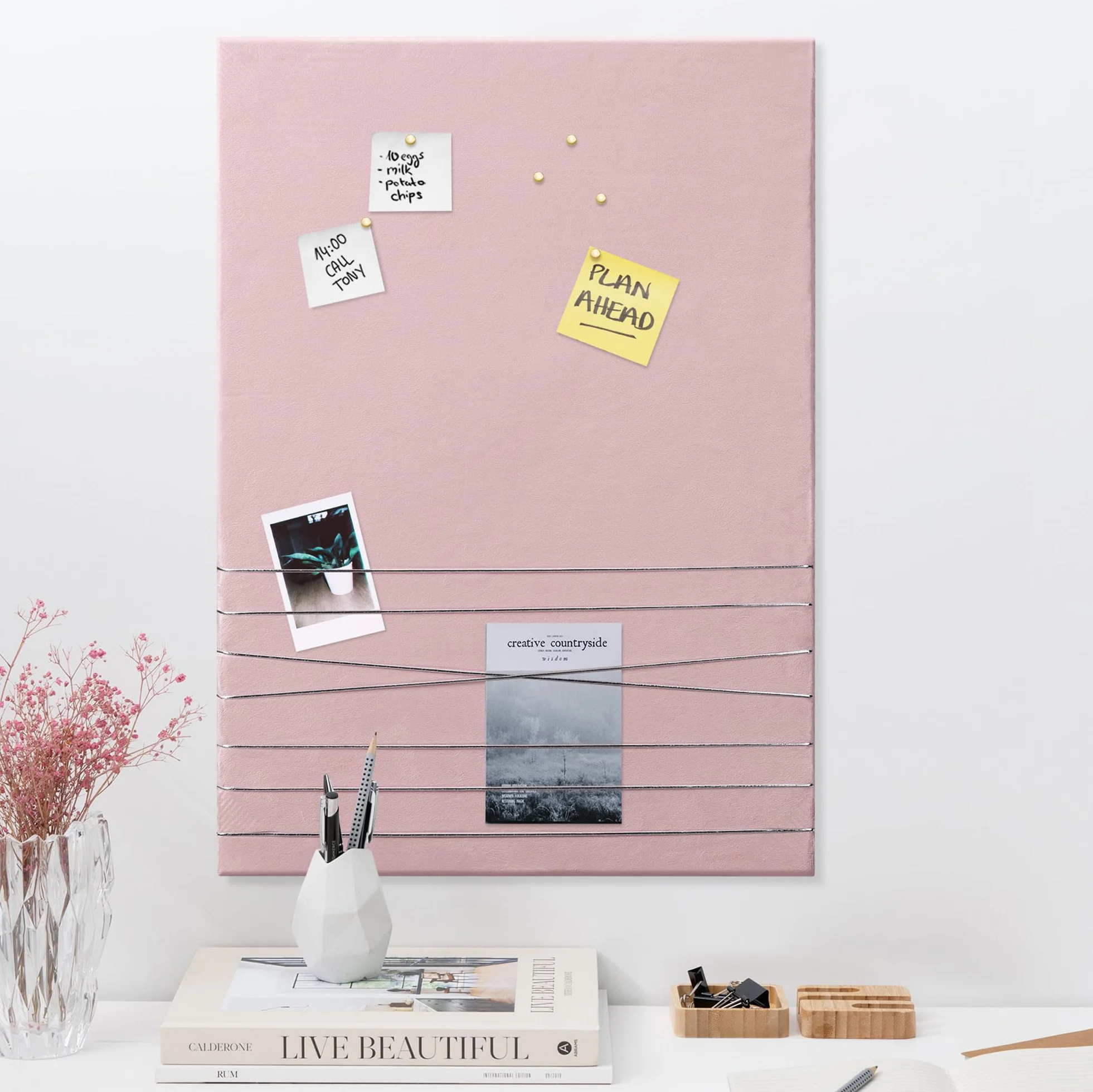 Navaris Tableau d'affichage en velours 70 x 50 cm avec punaises - Panneau mural pour photo notes