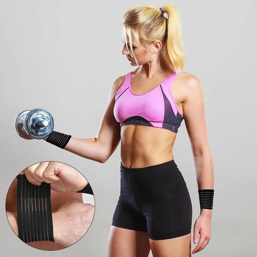 KARELLS Bande Poignet Support Compression Noir 4PCS