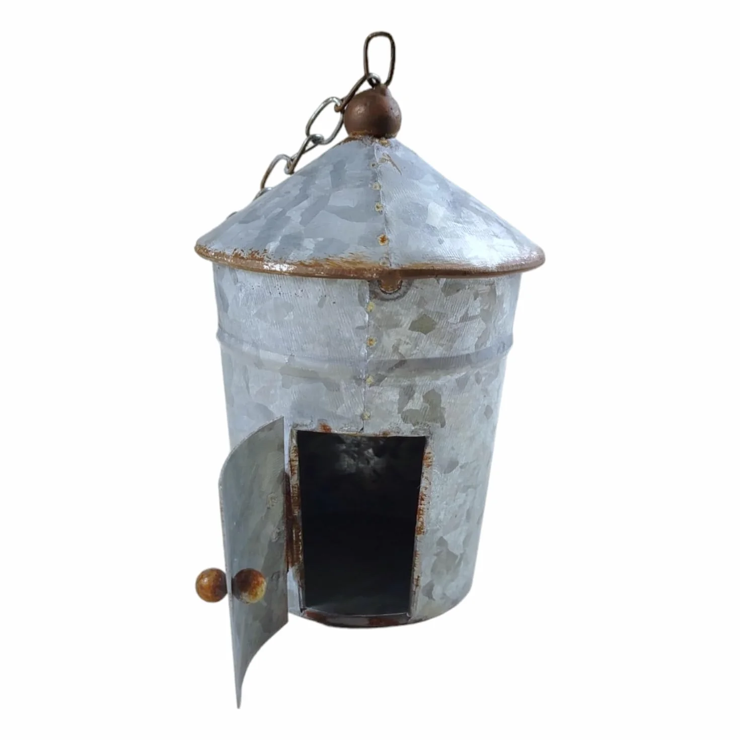 Nichoir pour oiseaux en zinc extérieur suspendre métal jardin