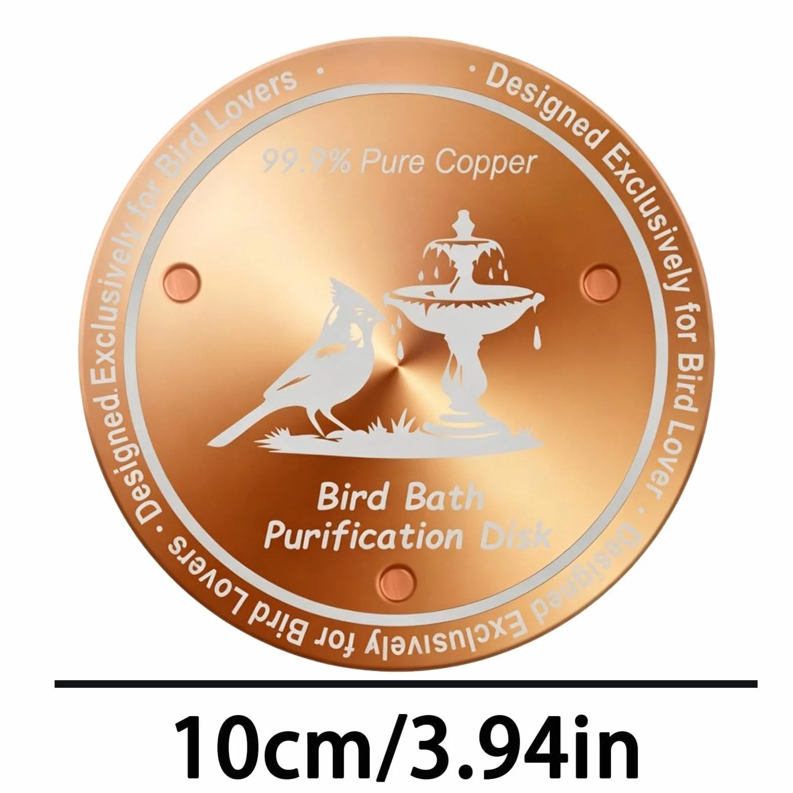 Cuivre pour Bain d'Oiseaux, Accessoires Jardin Nettoyage Naturel - Purification d'Eau