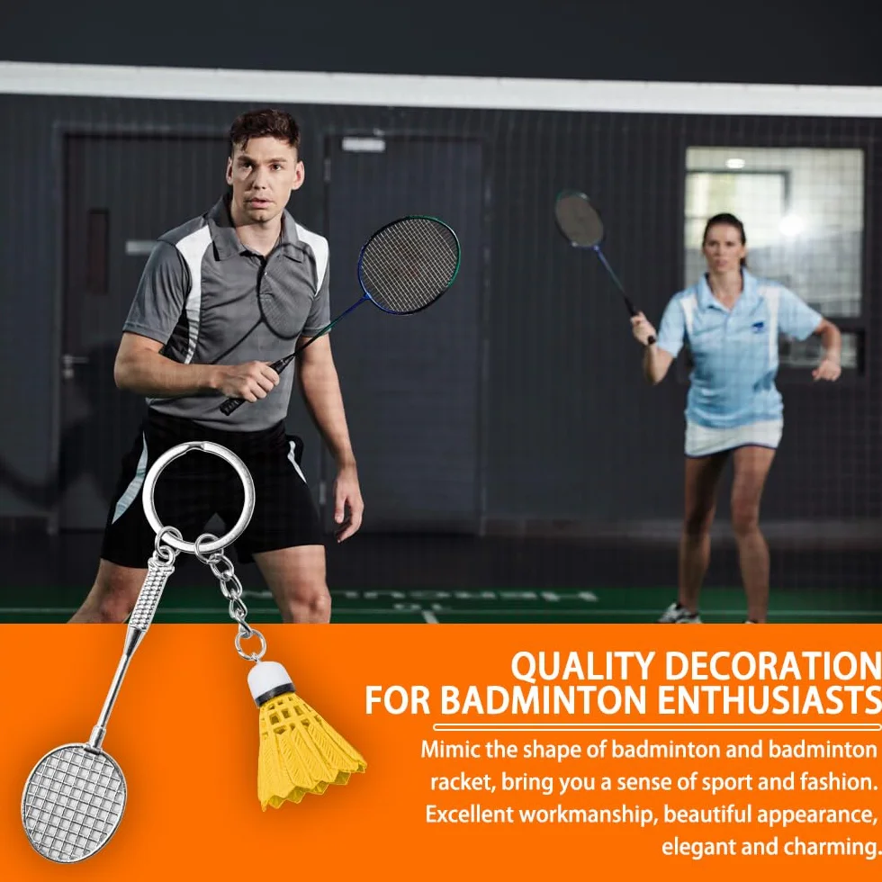 8 Pièces Porte Clé Badminton Porte Clé Volant Badminton Pendentif Adminton Mini porte Clé de badminton Key Ring pour Sacs à Dos Décoration 4 Couleurs