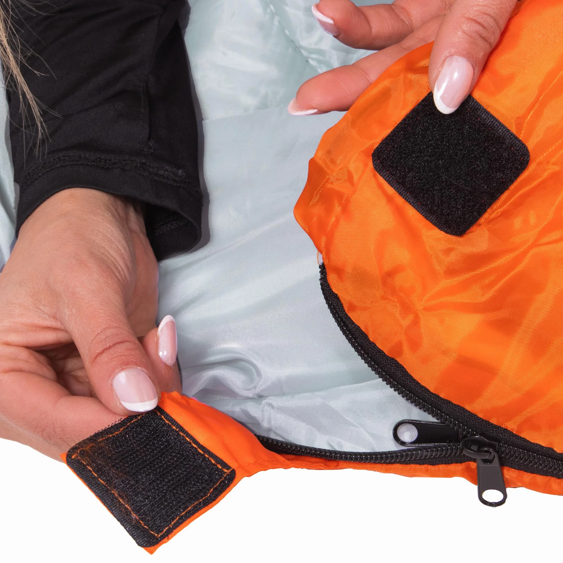 SPRINGOS Mumie Sac de Couchage, 73 x 210 cm, avec Sac de Rangement, pour randonnée, Pique-Nique, Camping, Festival, avec Capuche