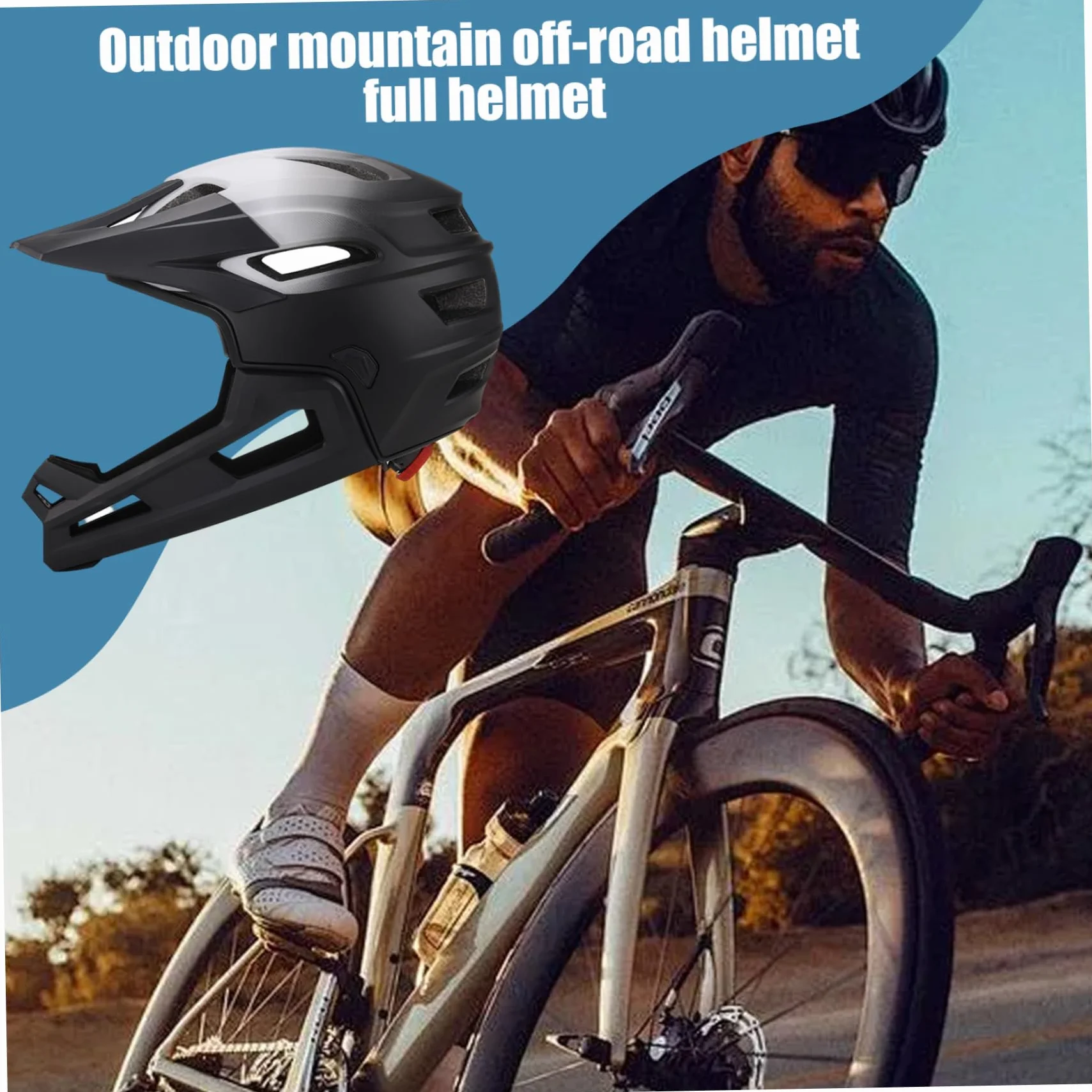 Casque de vélo de Montagne Intégral Amovible Réglable Filet Anti-Insectes Respirant Absorbant Chocs