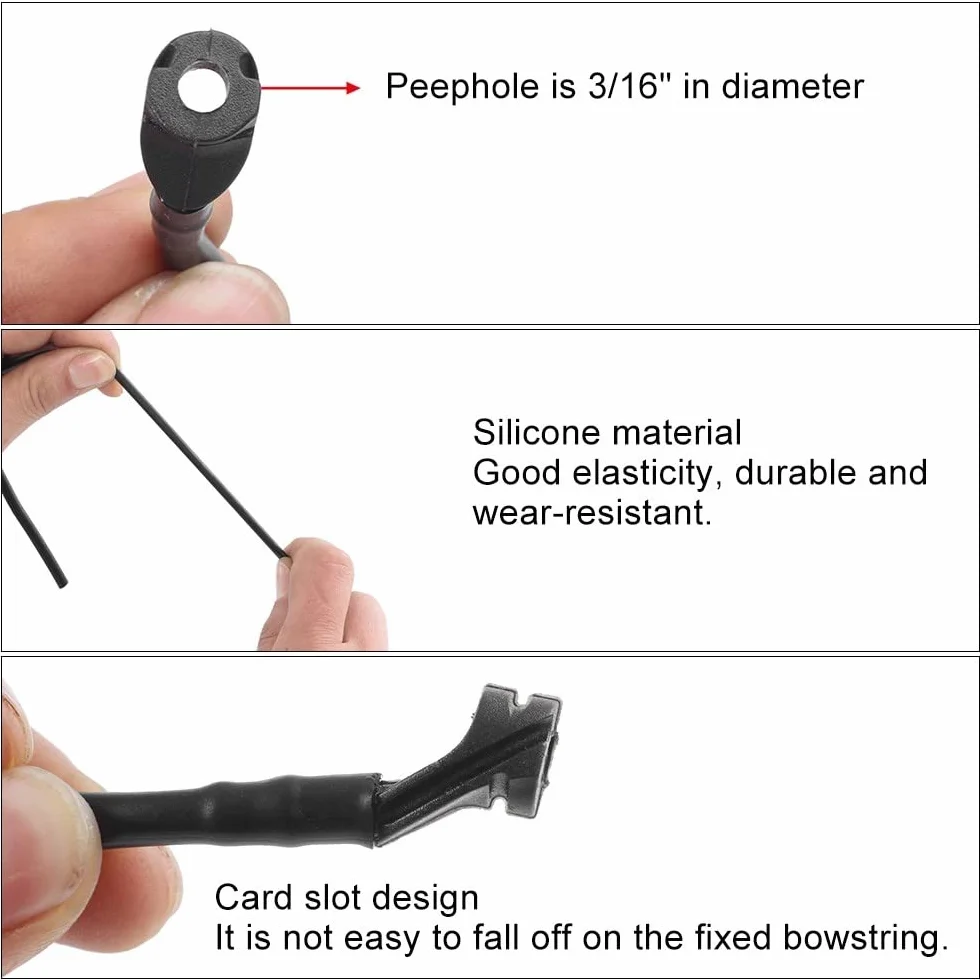 DONGKER 3 Pièces 1/4 '3/16 "Peep Sight,3/16' Tir a l'arc Silicone Peep Sight Tube,Chasse Arc Sight Peep pour Tir a l'arc Accessoires d'arc Composé