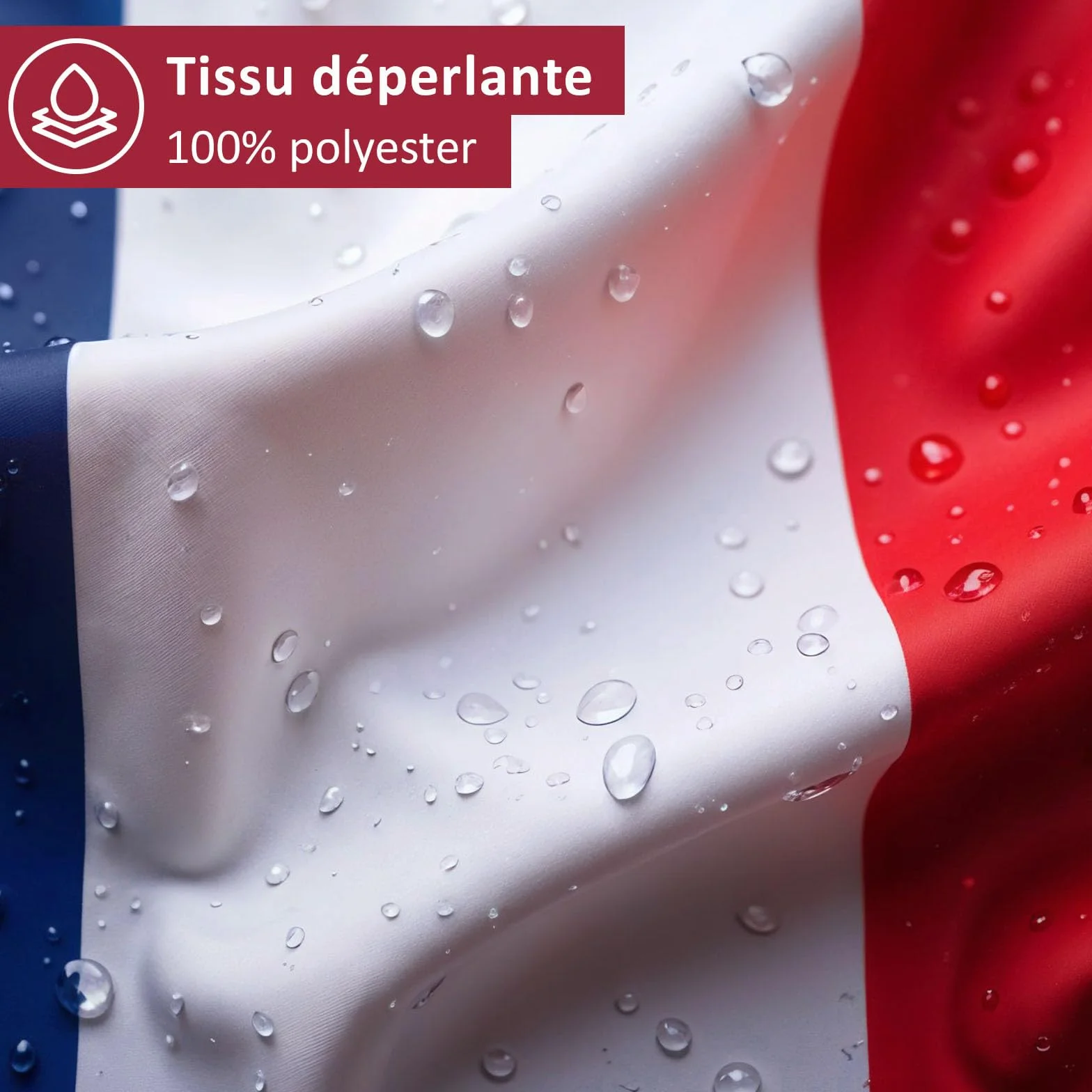 Aricona Drapeau France 90x150cm résistant aux intempéries polyester œillets laiton extérieur