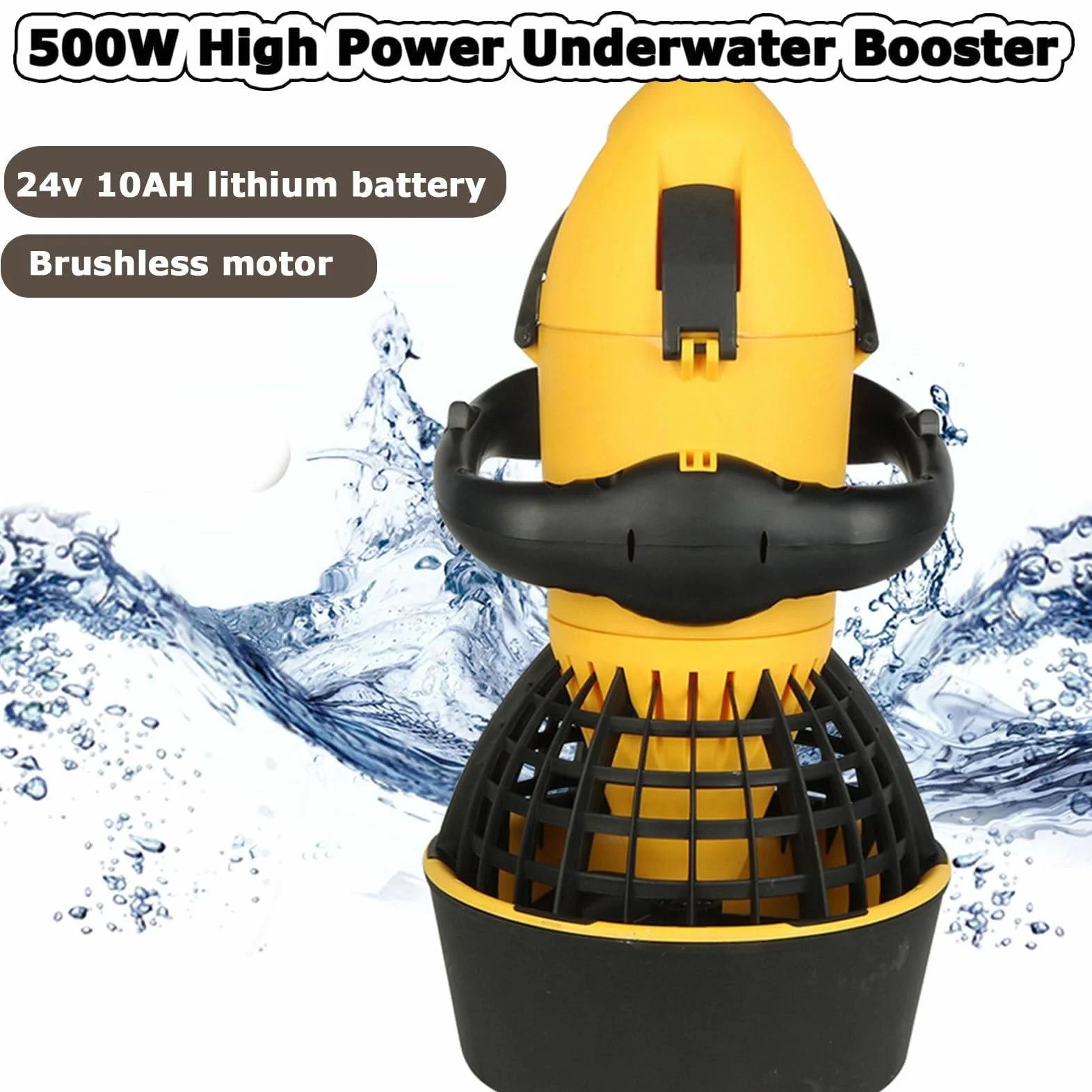 Scooter de mer sous-Marin, boosters de Natation de plongée 500 W, Booster de Scooter sous-Marin pour Sports Nautiques, Piscine, plongée et plongée en apnée