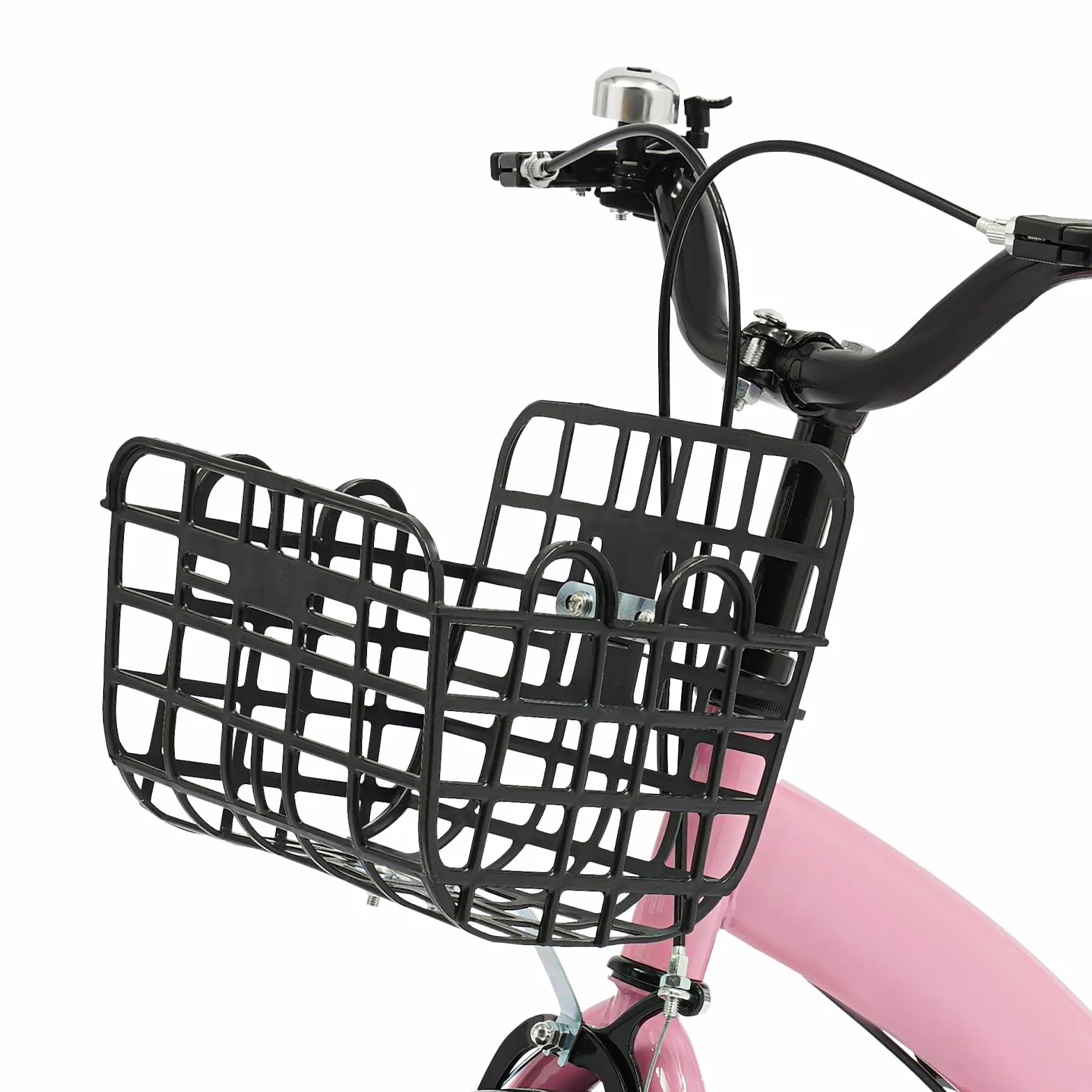 Vélo pour enfant de 12 pouces, avec roues stabilisatrices, panier et bouteille d'eau en rose, pour garçons et filles à partir de 2 à 5 ans, guidon réglable en hauteur, design amélioré avec