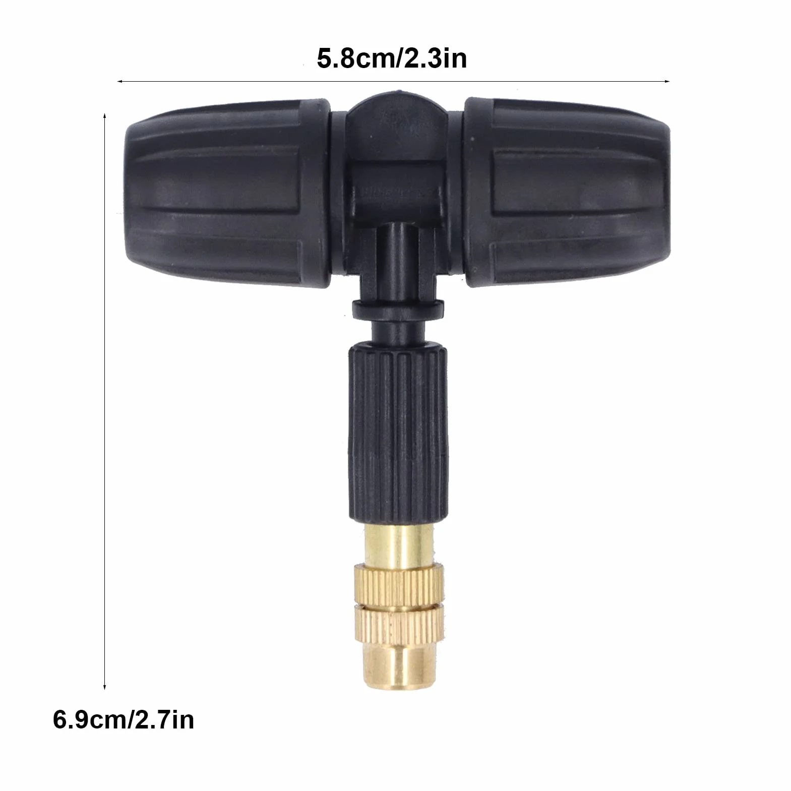 Buse d'atomisation en cuivre avec tuyaux en T réglable pour jardinage serre 8/11 mm