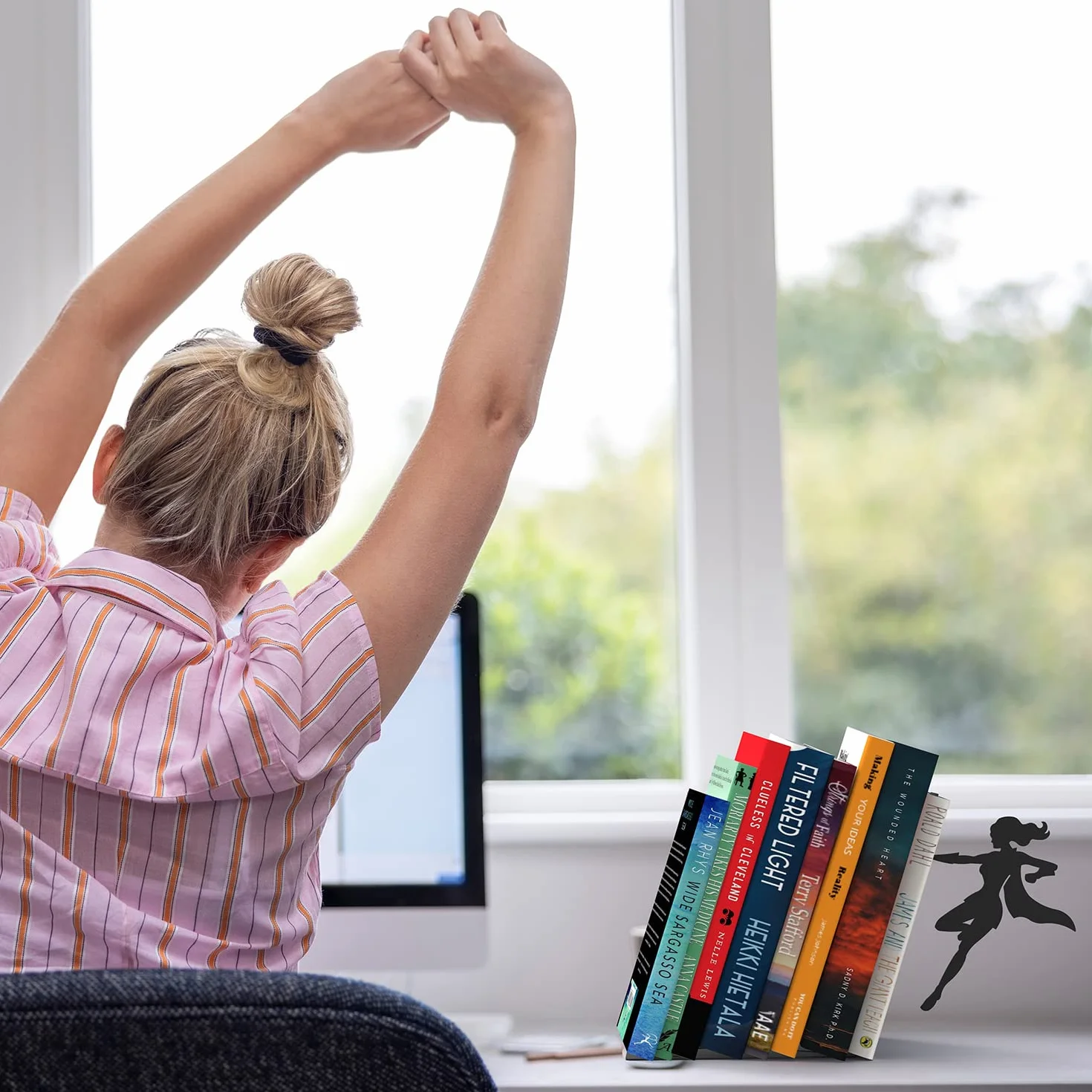 Artori Design Support pour extrémité d'étagère Livres, métal, Noir