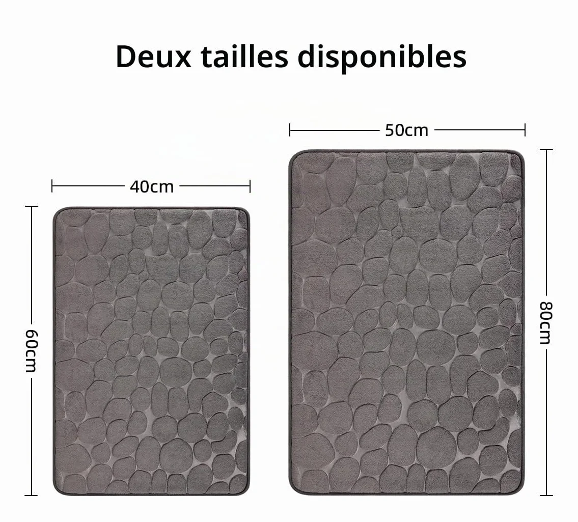 Tapis de Bain en Mousse à Mémoire de Forme Antidérapant 43 x 61 cm Gris foncé