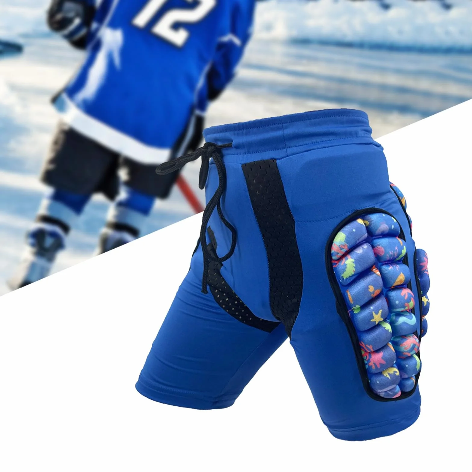 Perfk Short rembourré pour Enfants, Protection des Hanches EVA, Anti-choc pour Snowboard et Ski
