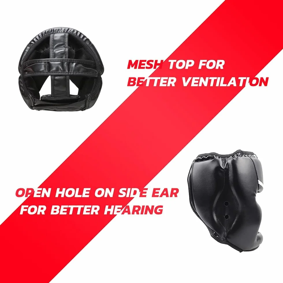 Casque de Boxe pour Enfant Adulte Résistant Aux Chocs Visage Oreille Protecteur Tête Garde Casque pour Boxe MMA Entraînement Muay Thai Kick Boxing Arts Martiaux Sparring