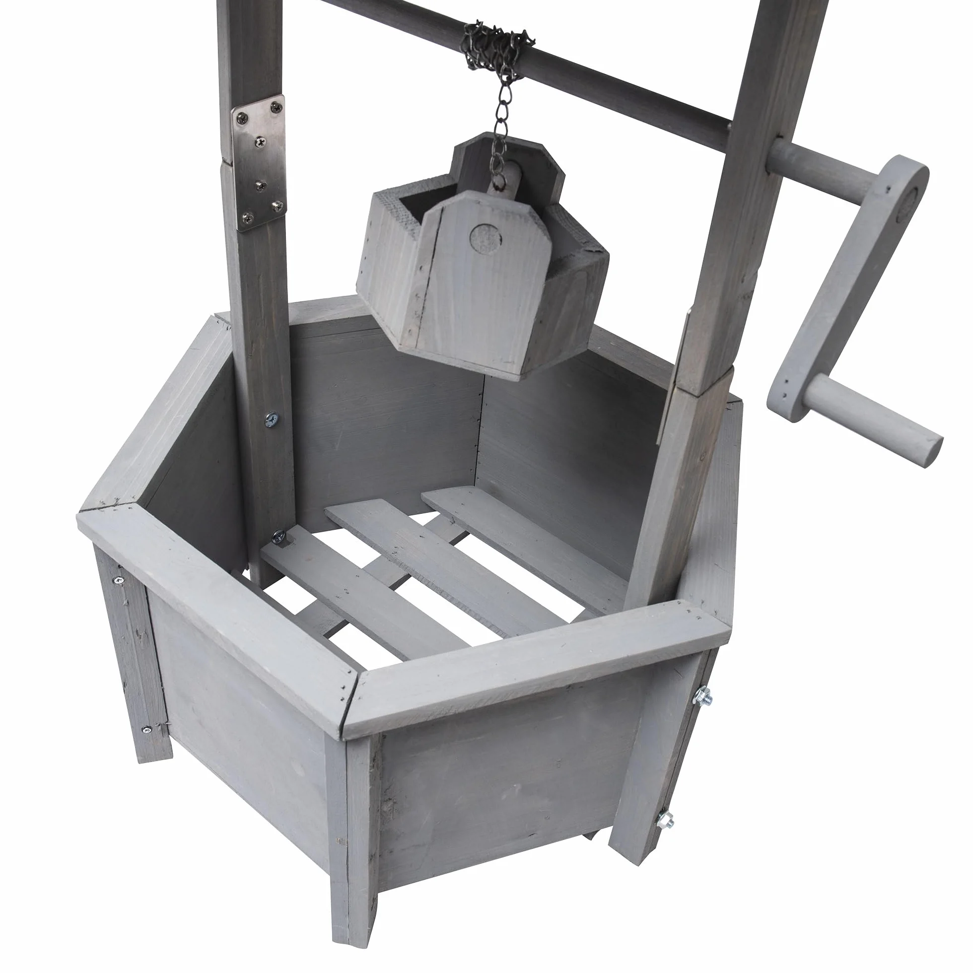 WERKA PRO Puits décoratif en Bois 38x42x82cm