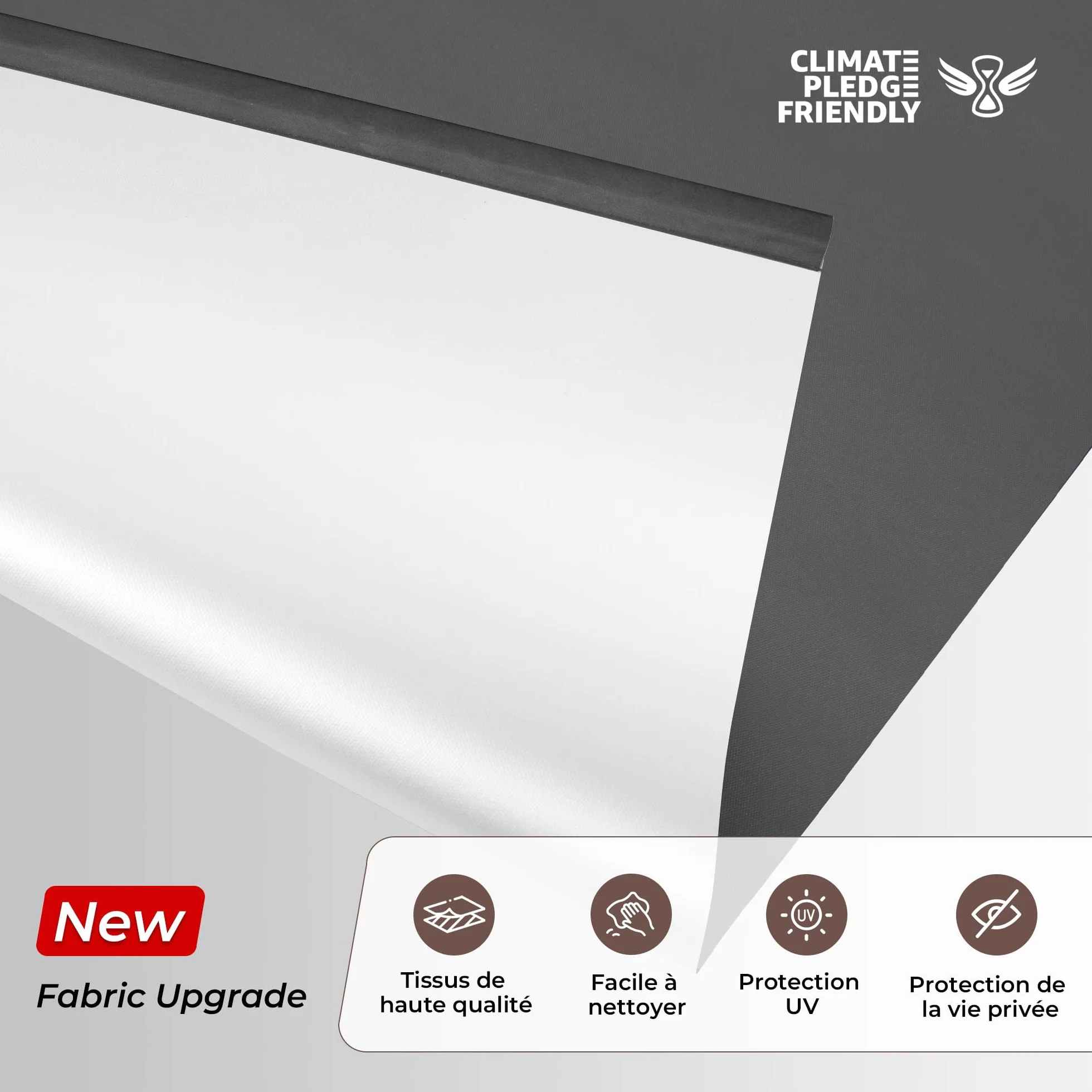 Enrouleur Occultant Thermique sans Perçage 40x170 cm Rideau Opaque Isolant Gris Foncé