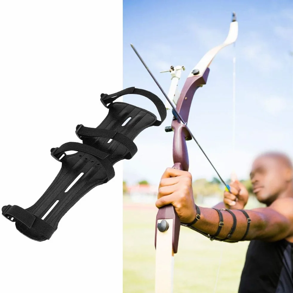 Armguard de tir à l'arc en cuir de protection de l'avant-bras réglable pour la chasse