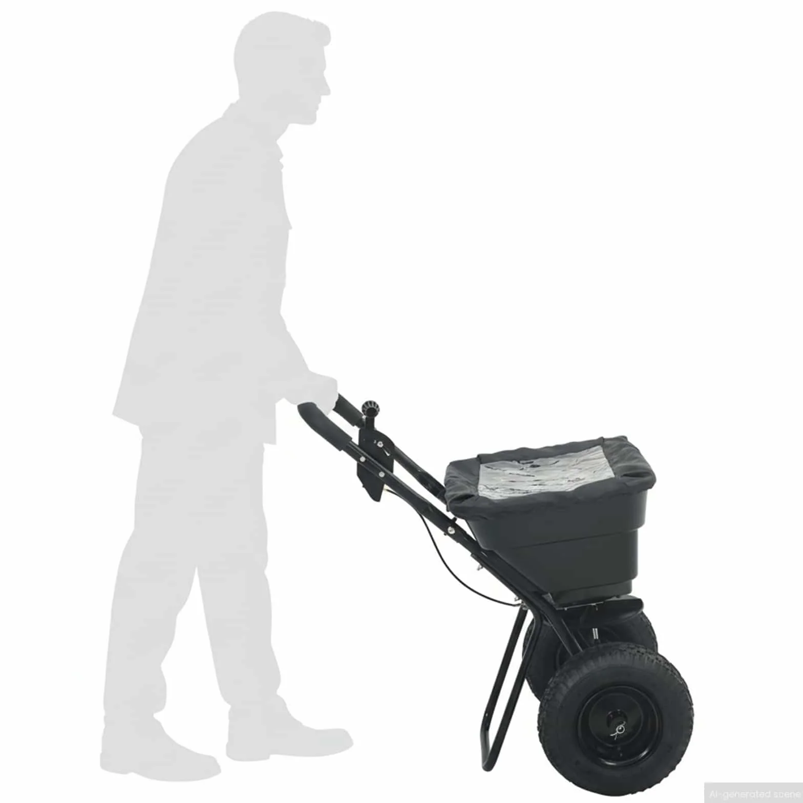 vidaXL Épandeur Noir 53 x 81,5 x 78 cm PVC Acier Épandeur à Gazon Outil Pro semences Jardinage extérieur