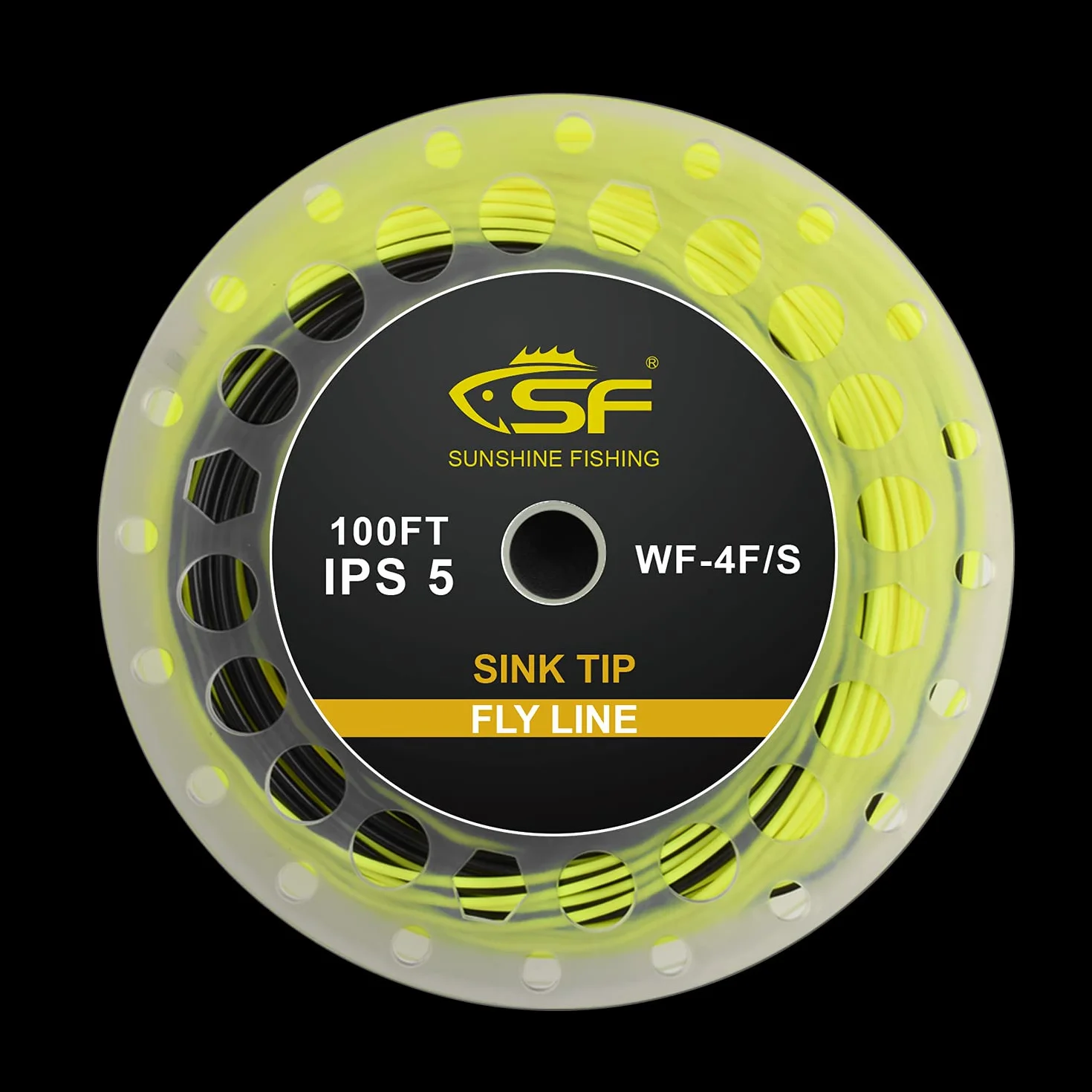 SF Ligne de pêche à la mouche - Coulée complète, Poids-avant - WF 4, 5, 6, 7, 8, 9 - 27 à 30,5 m - IPS3/IPS5, Citron noir., WF9S/S5 100FT IPS5