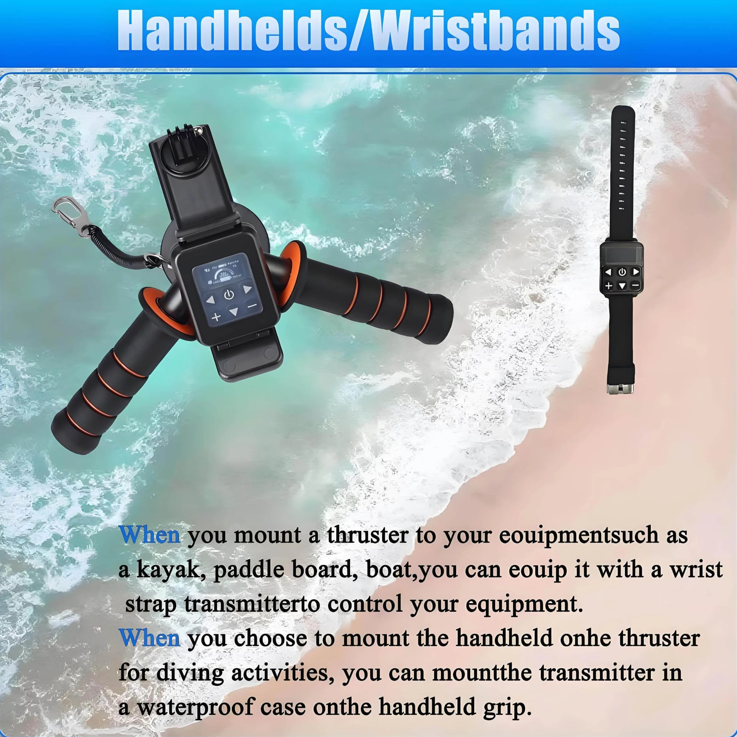 Scooters sous-Marins, Ensemble de propulseur sous-Marin sans balais de 180 Minutes, Scooter de mer sous-Marin électrique de 10 km/h, for Kayaks/Bateaux gonflables/Planches à pagaie 16000mAh