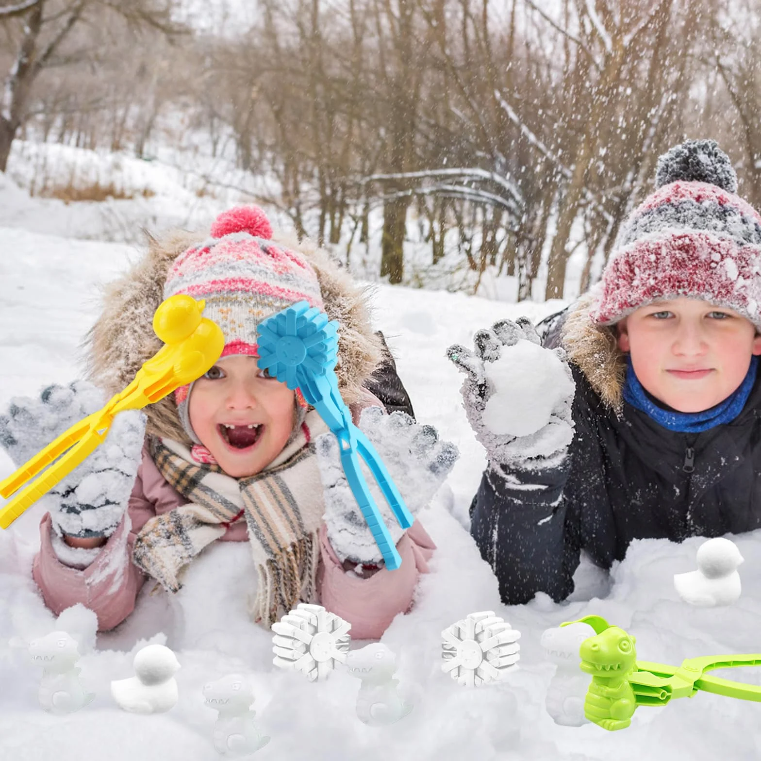 Pince Boule de Neige, 6PCS Moule Boule de Neige, Façonneur de Boules de Neige, Pince à Boules de Neige, Poignée Clip Boule de Neige pour Enfants Jouer en Plein Air et Neige Jeux, Couleur Aléatoire