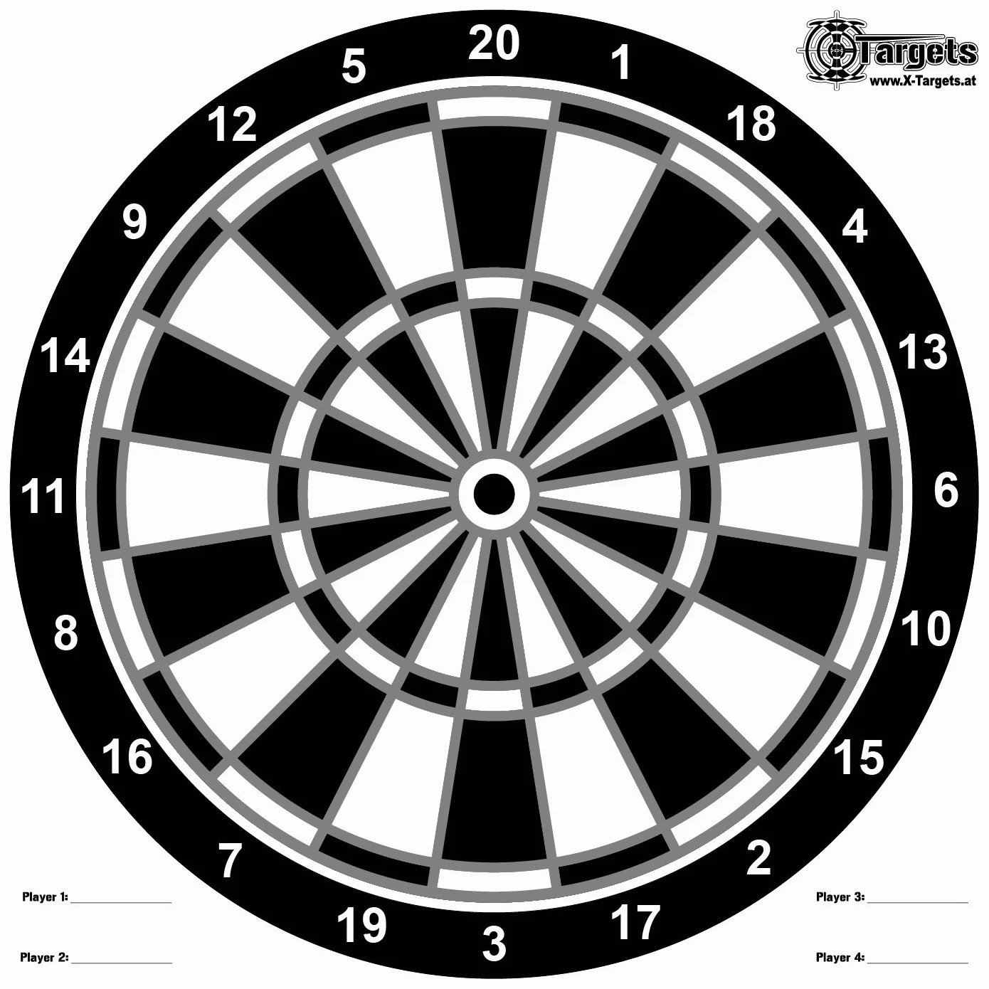 X-Targets Format 50 x 50 cm Papier 120 g/m²