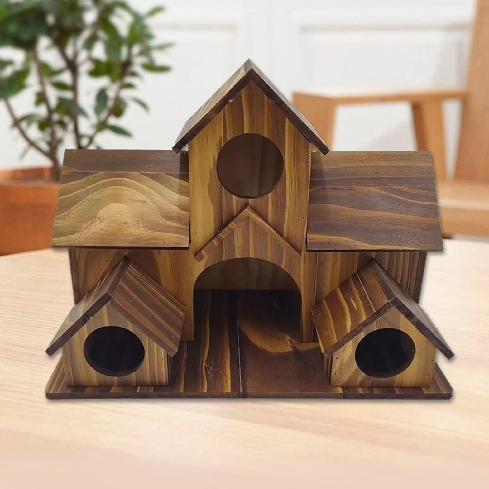 Maison Oiseaux Bois Grande Rustique Extérieur Nidification Cintre Oiseaux Sauvages Jardin Balcon