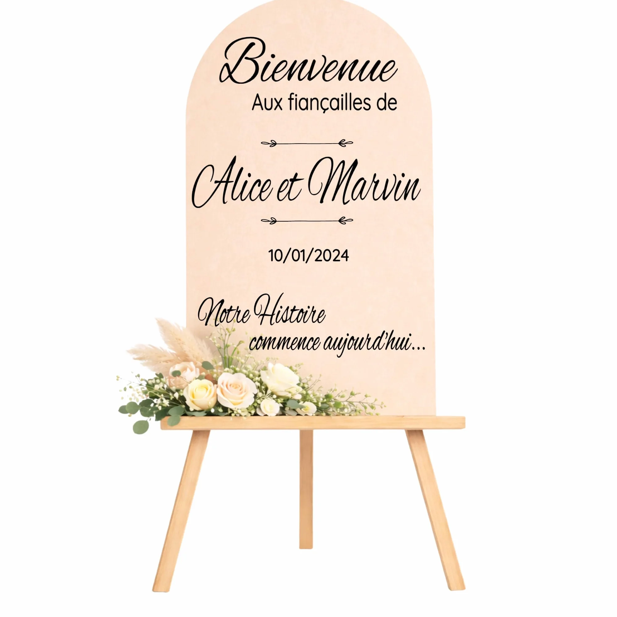 Sticker personnalisé mariage baptême anniversaire décoration événement bois miroir plexiglas fabrication artisanale française