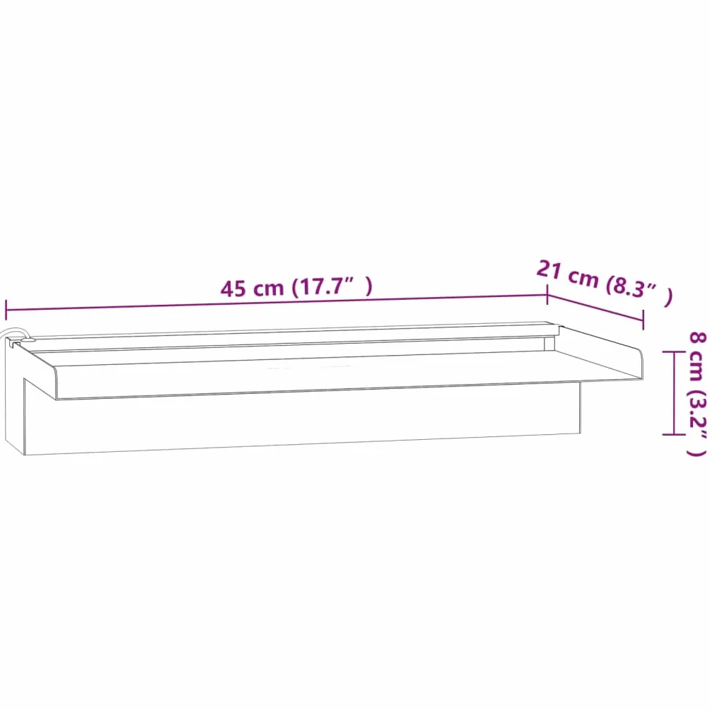 vidaXL Déversoir Cascade LED Fontaine Piscine Inox 45 cm RVB