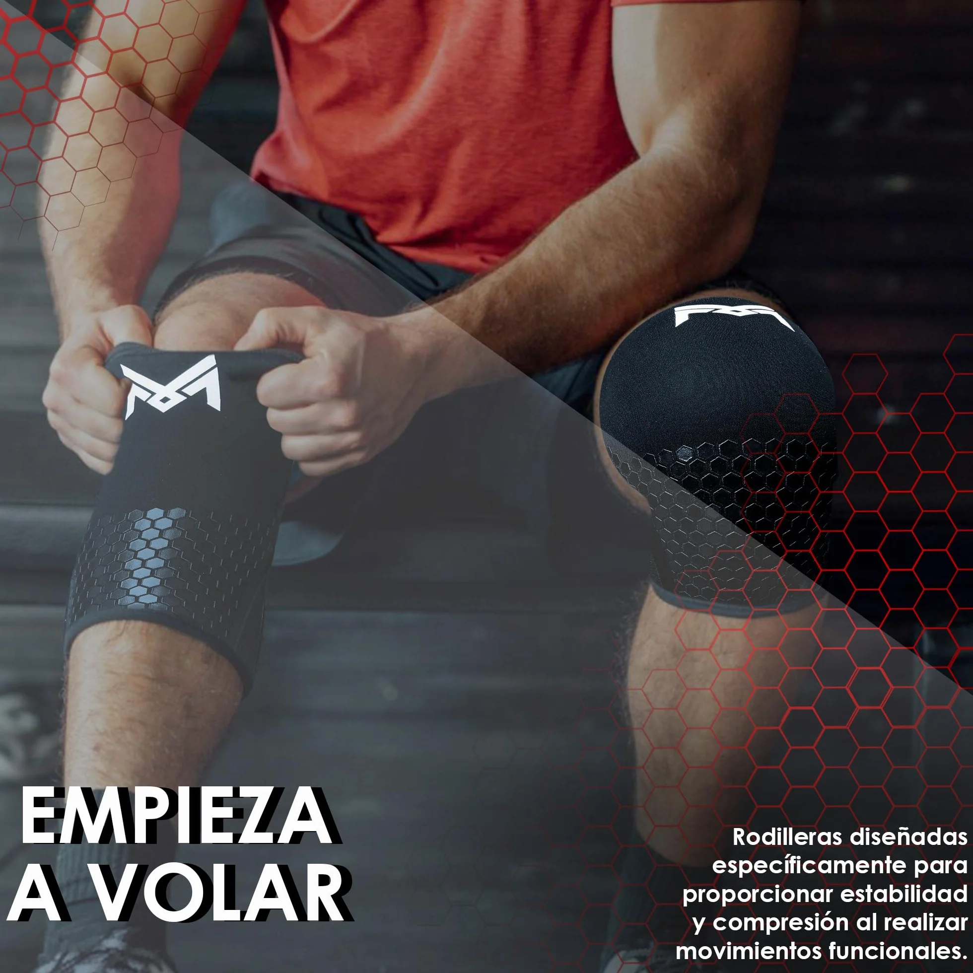 MERCURYAL Pack 2 Genouillères Crossfit Pour Entraînement - Genouillères Gym - Genouillères Powerlifting - Genouillère Néoprène 5mm - Genouillères Gymnase pour Hommes et Femmes (XL)