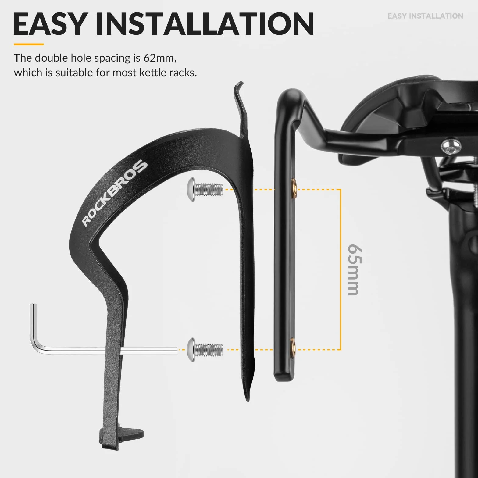 ROCKBROS Support de Porte-Bidon Vélo sous la Selle Porte-Gourde en Alliage d'aluminium pour 2 Bidon Porte-Bouteille Vélo Stable Durable Noir