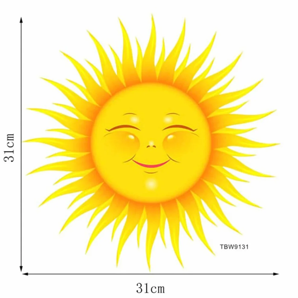 Veemoon Autocollants Muraux Soleil Cartoon PVC Chambre Enfant Décoration Facile Appliquer Enlever Sans Résidu Salon Cuisine