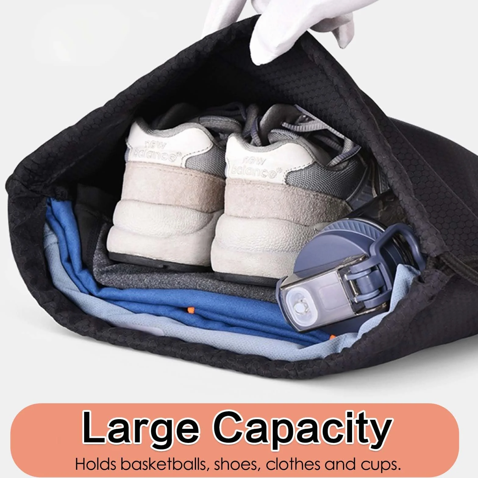 Sac de Foot et Sac De Cordon 2 Pièces Total, Filet Ballon, Sac à Ballon, Sac à Ballon de Foot, Sac de Sport, Sac a Dos Cordon, Sac à Dos de Rangement, Gym Sack