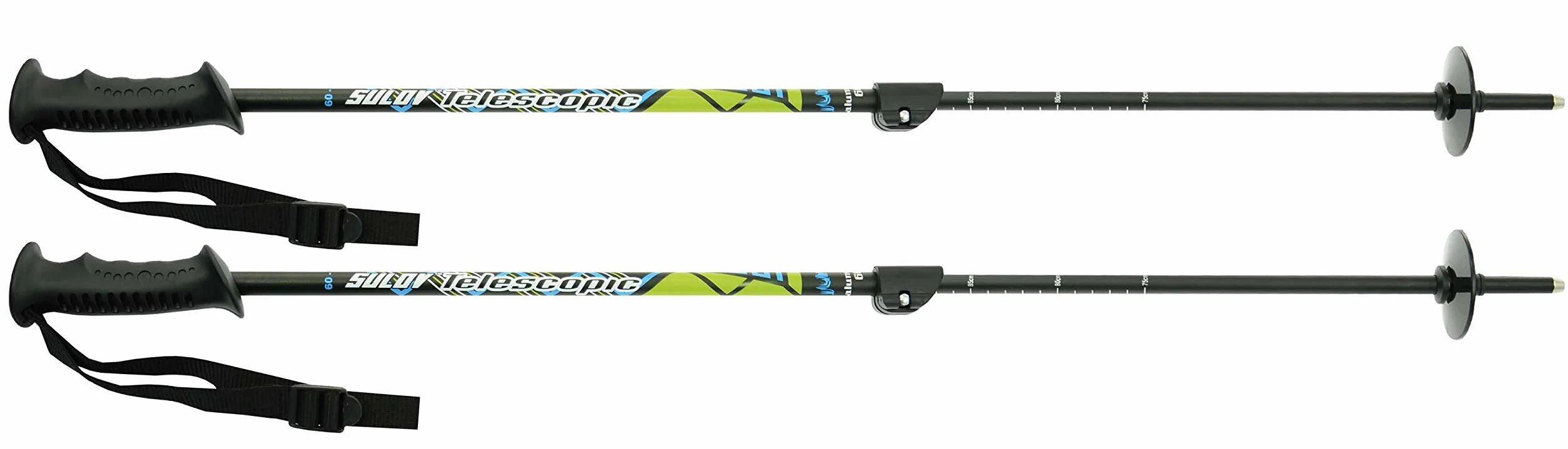 Bâtons de Ski Enfants Télescopiques 60-100 cm Noir